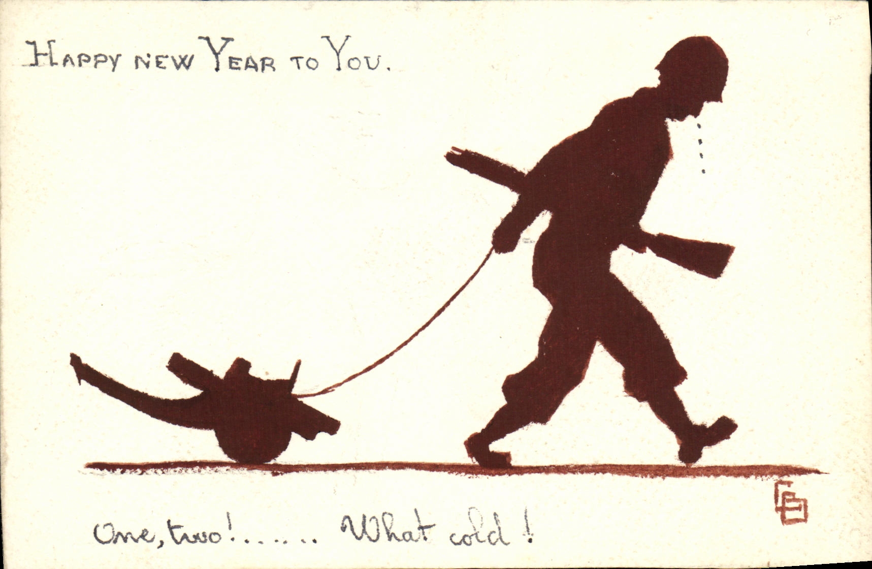 VINTAGE POSTCARD Militaria Canon new year