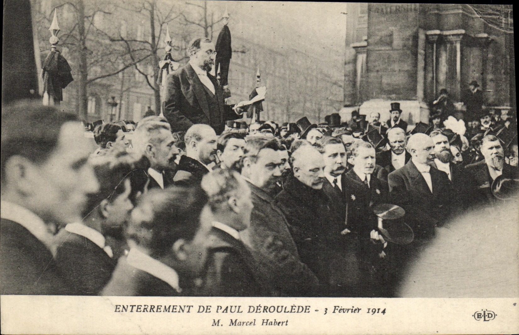 CPA Enterrement de Paul Deroulede 3 fevrier 1914 M Marcel Hubert