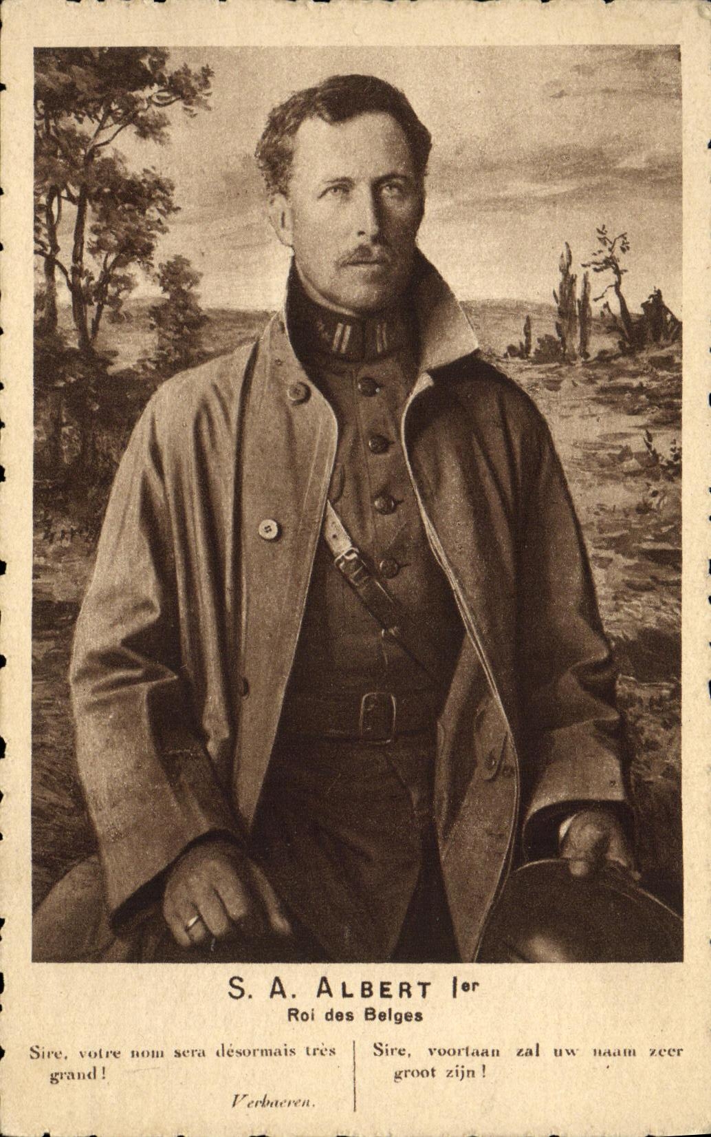 VINTAGE POSTCARD SA Albert 1st King of the Belgians