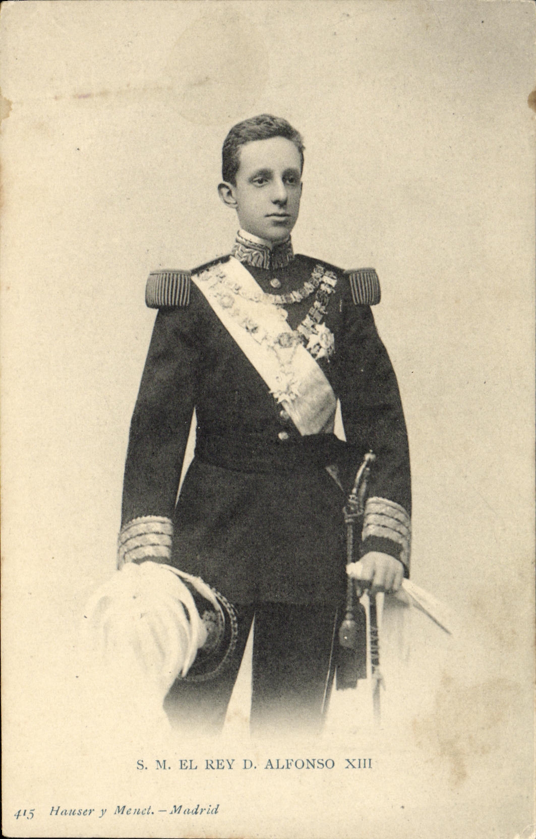 CPA SM el rey Alfonso XIII