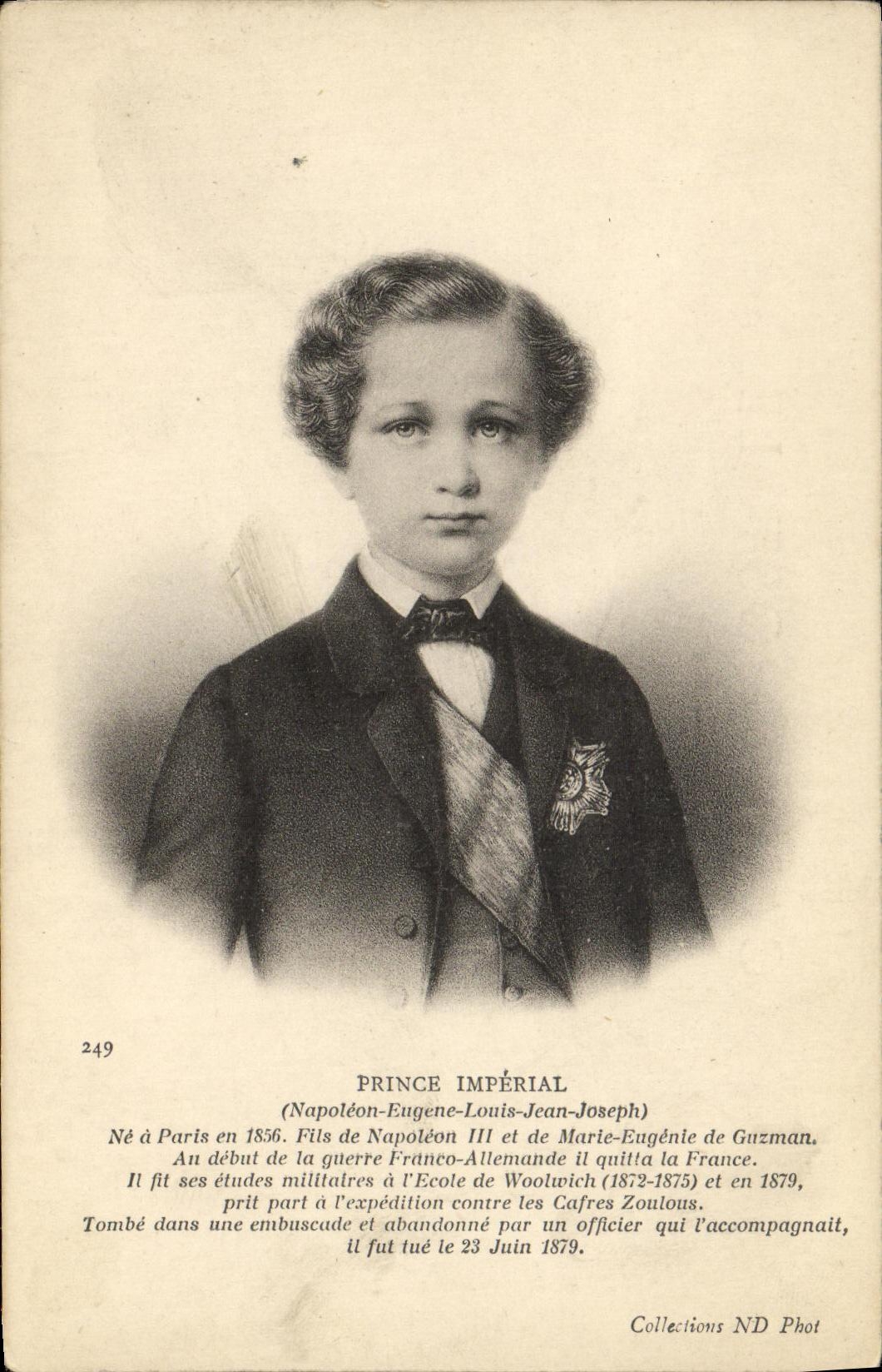VINTAGE POSTCARD Prince Imperial Napoleon