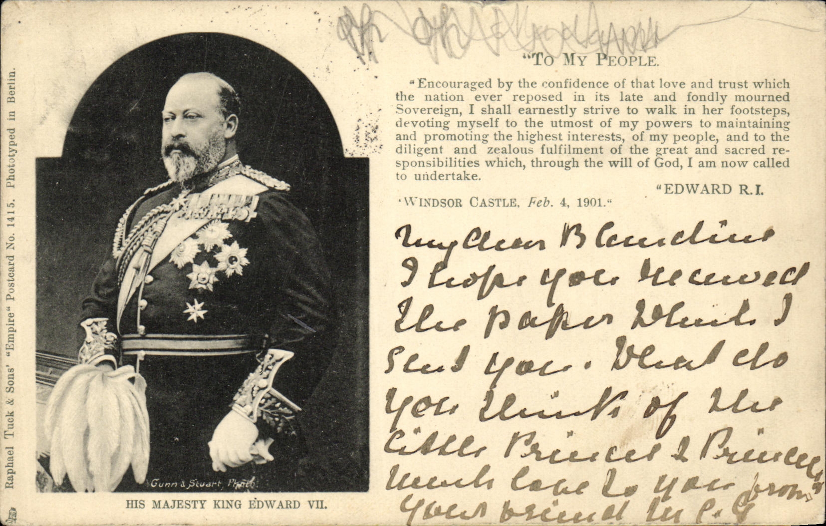 CPA Fantaisie Edward VII