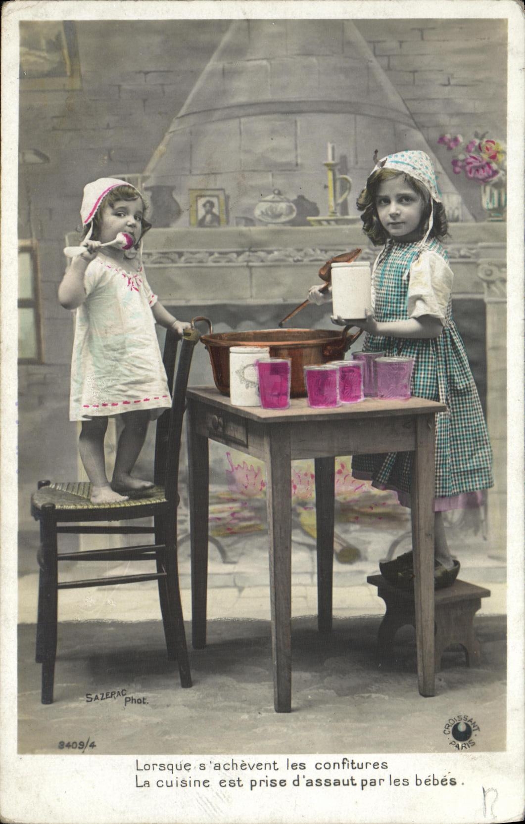 CPA Fantaisie Enfants Cuisine