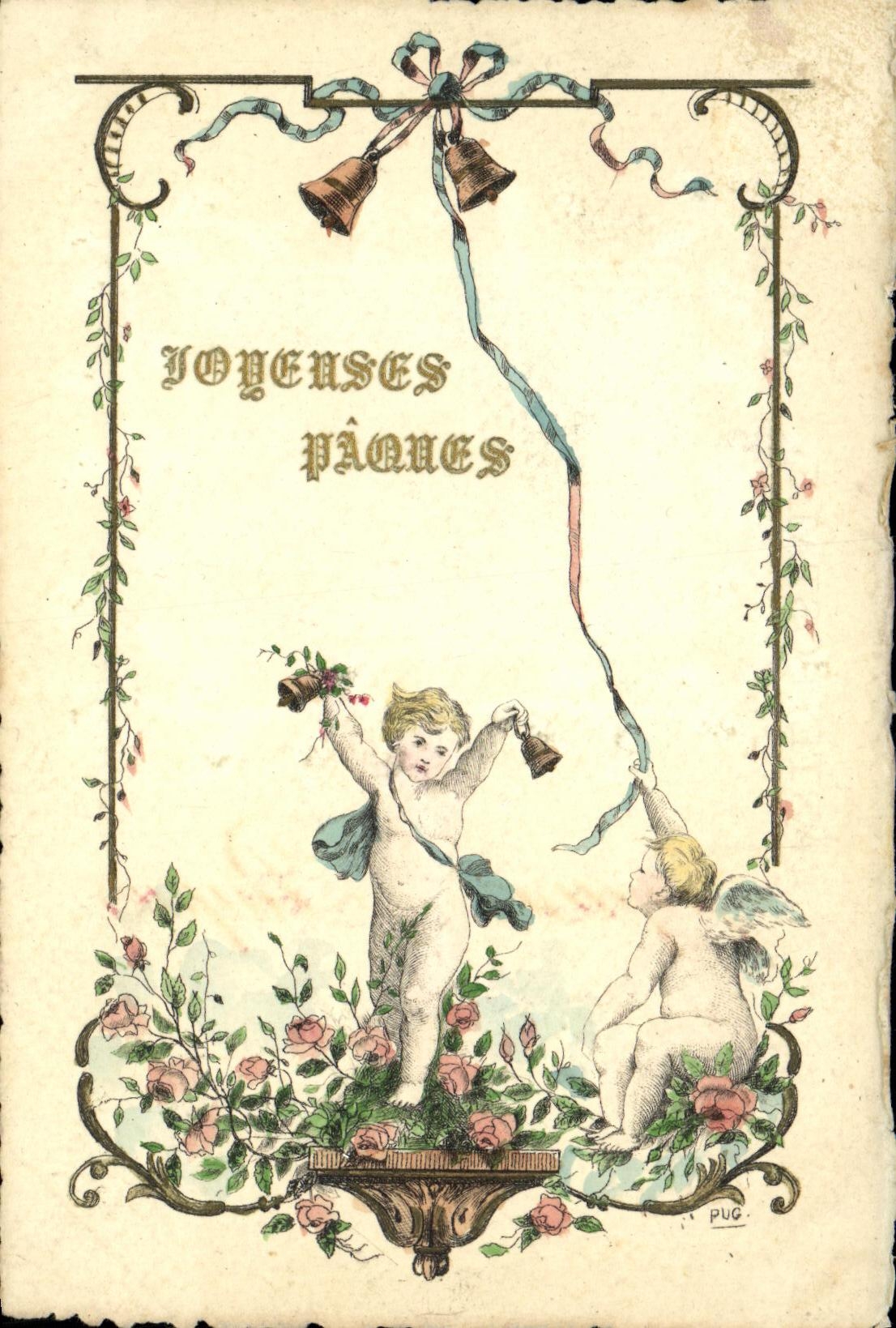 CPA Fantaisie Paques Ange