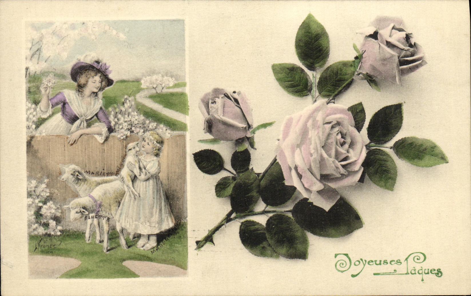 VINTAGE POSTCARD Fantasy Easter Sheep