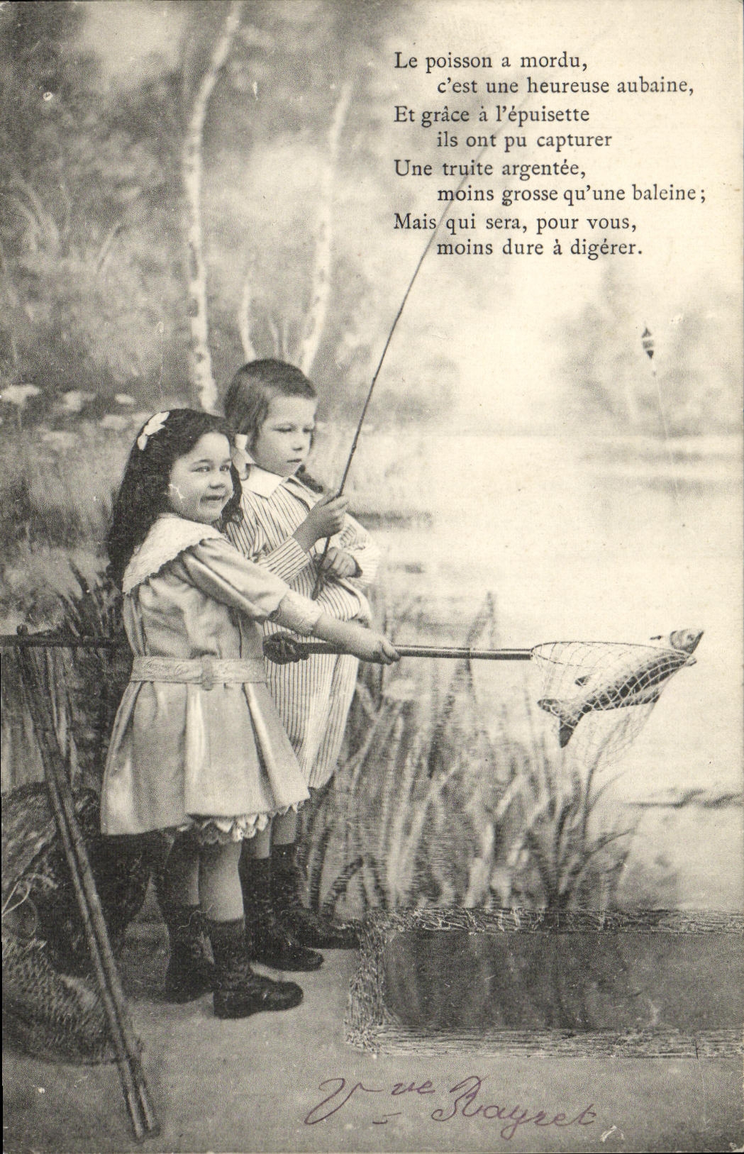 CPA Fantaisie Enfants Peche Poisson