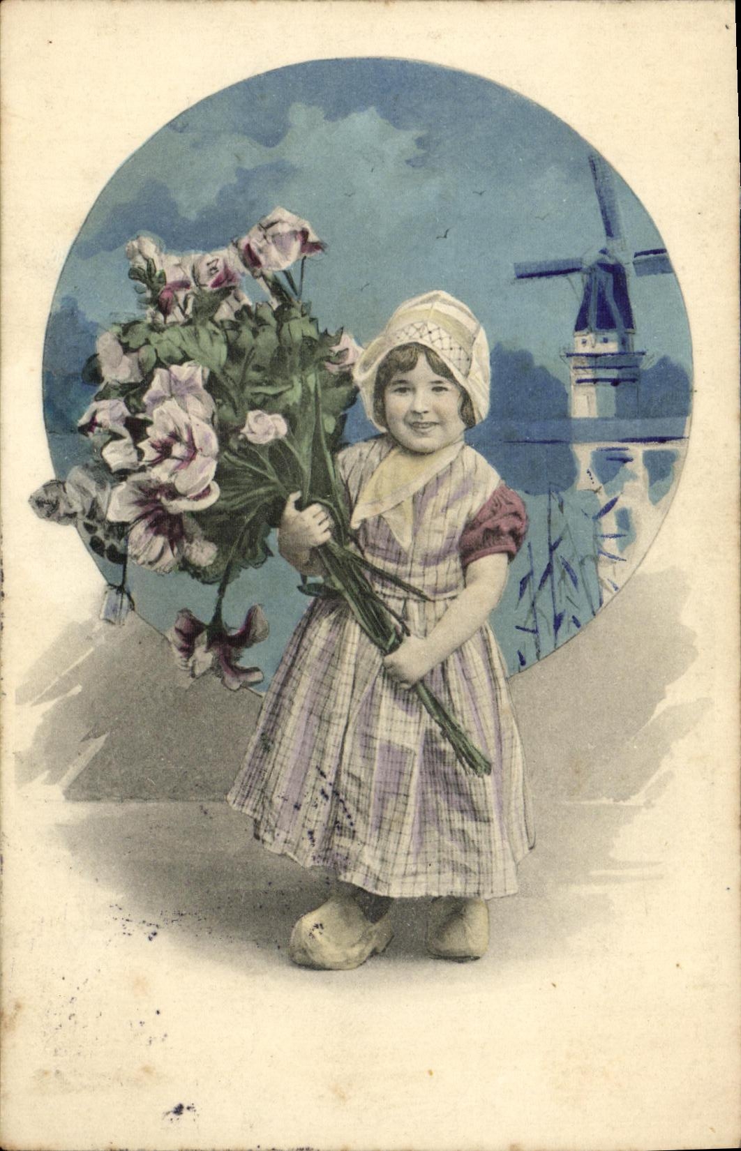 CPA Fantaisie Enfant Moulin 