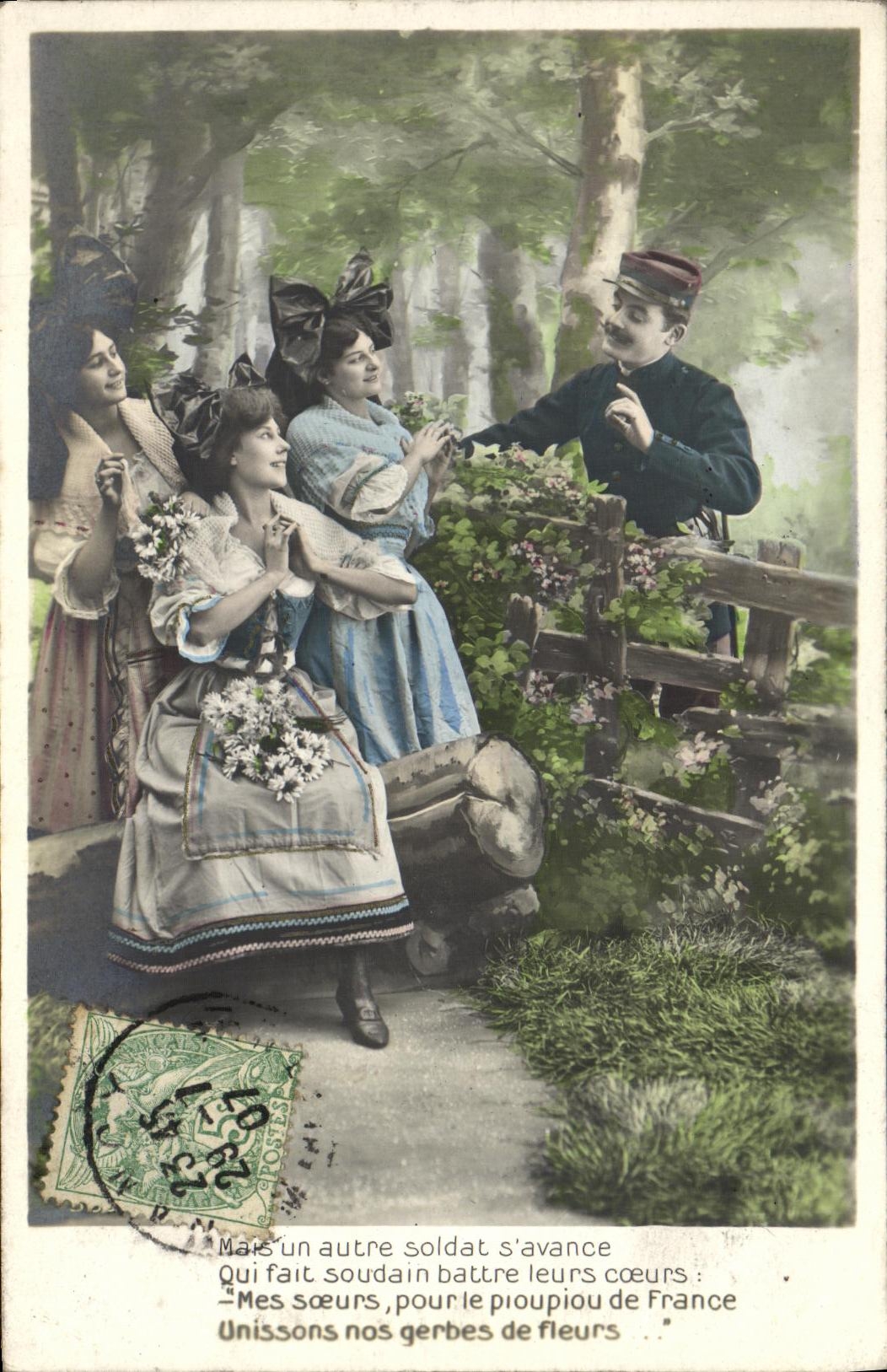 CPA Fantaisie Femmes Alsace Militaria 