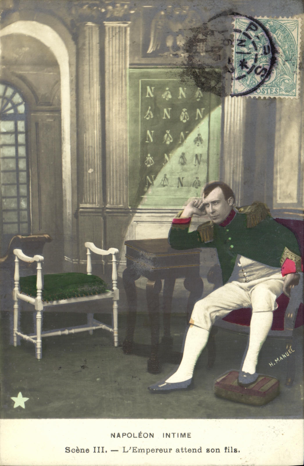 VINTAGE POSTCARD Fantaisie Napoleon intimates L Emperor awaits his son