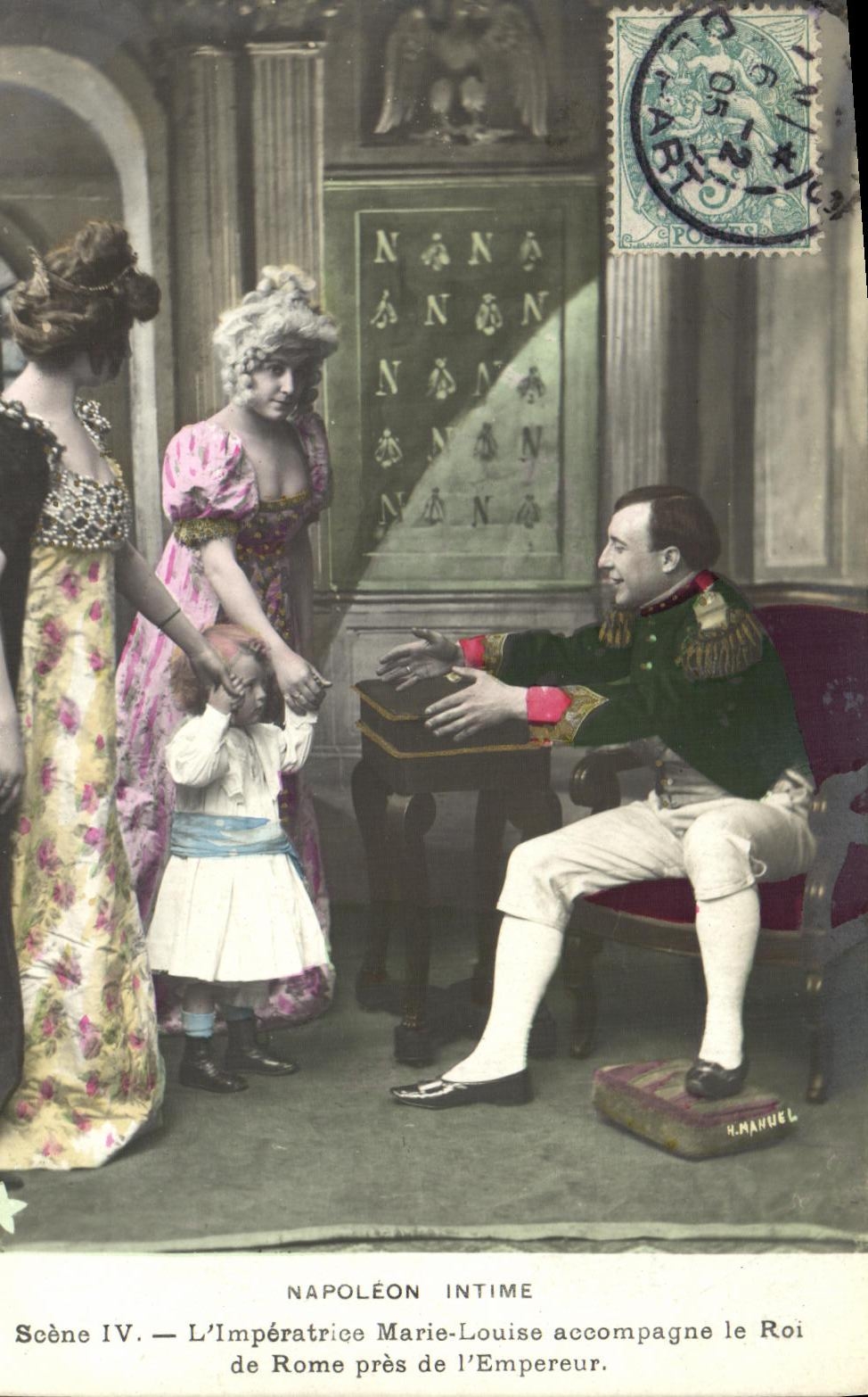 VINTAGE POSTCARD Fantaisie Napoleon intimates L empress Marie Louise accompanies the king by Rome close to L Empereur