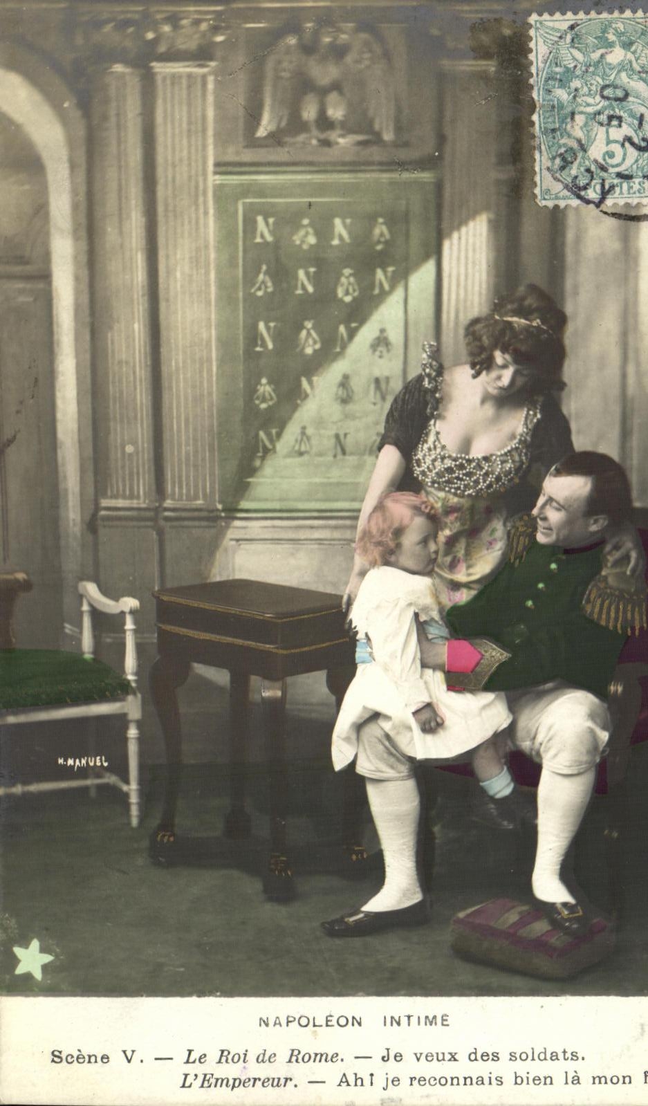 VINTAGE POSTCARD Fantaisie Napoleon intimates the roie of Rome I want soldiers