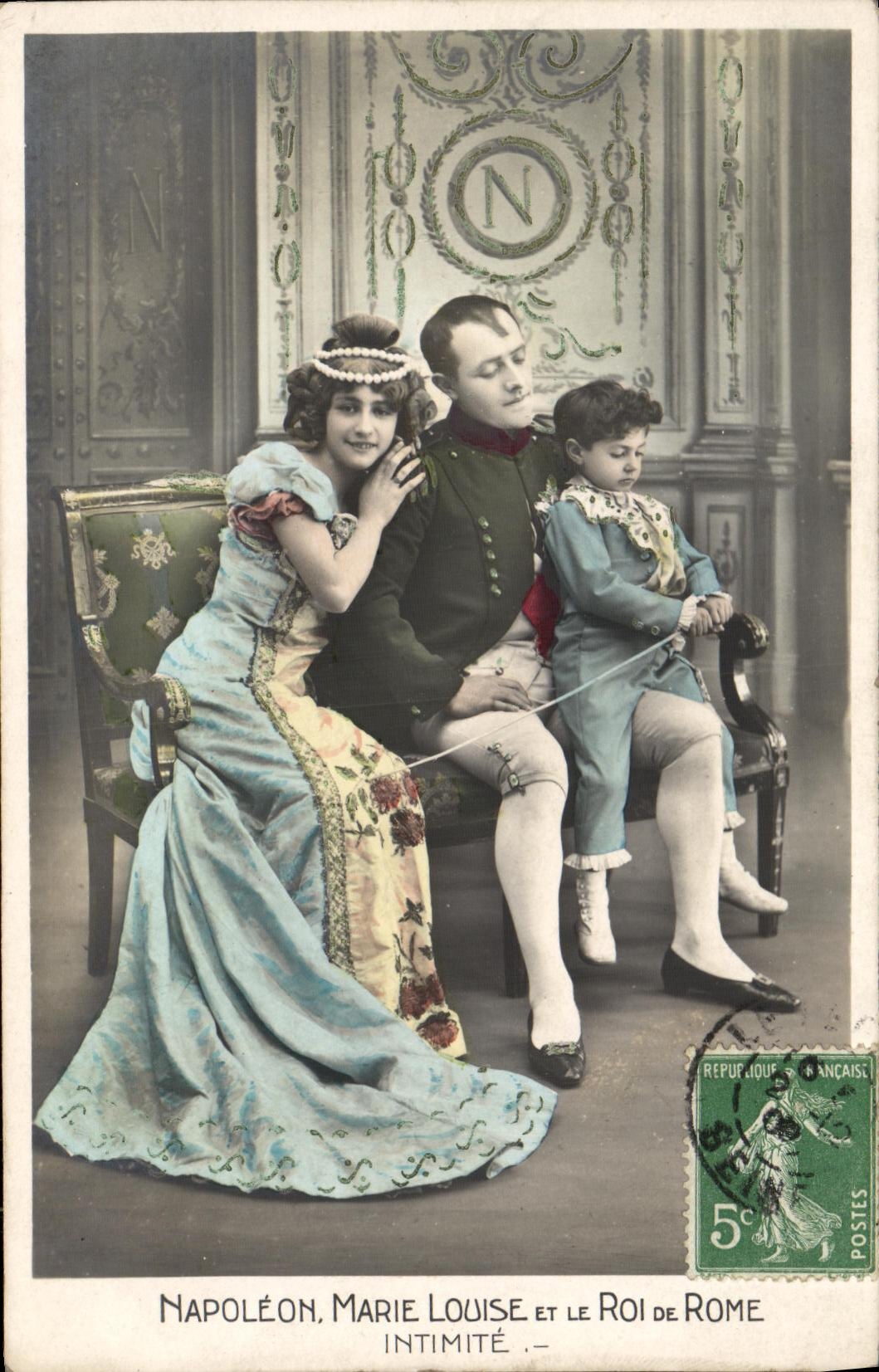 VINTAGE POSTCARD Fantasy Napoleon Marie Louise and the King D erome