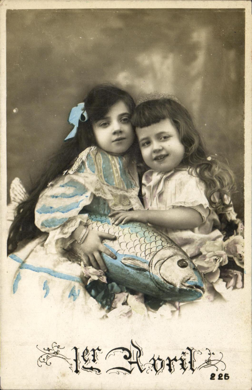 CPA Fantaisie Enfants Poisson 1er Avril