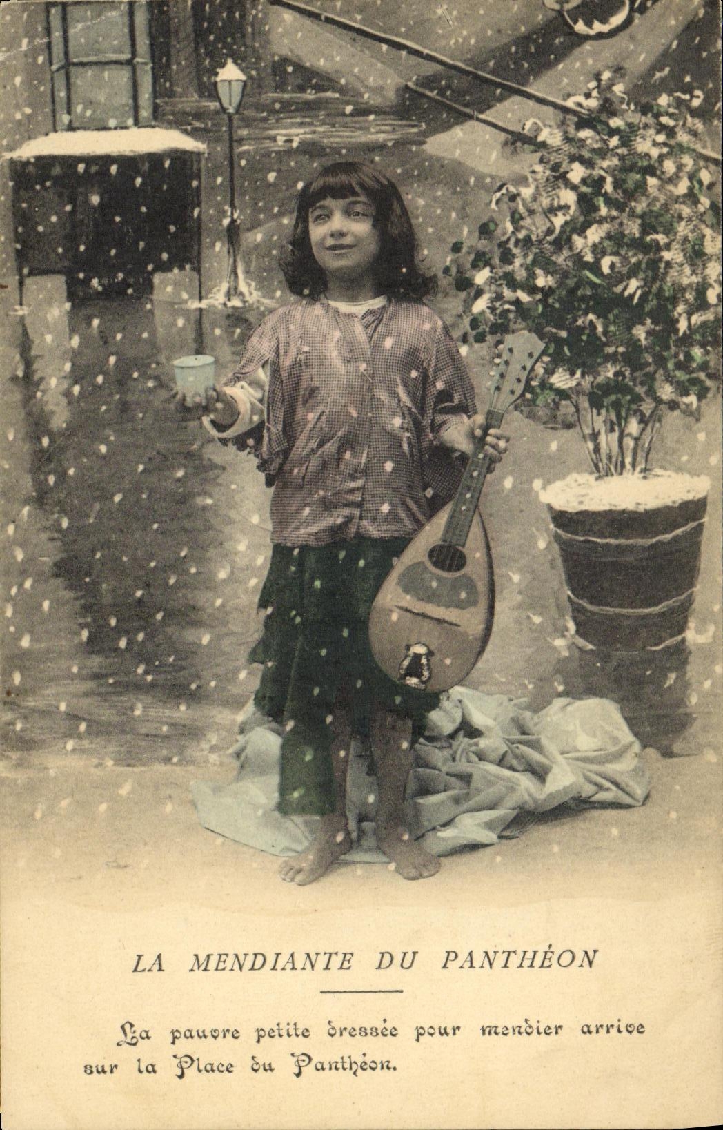 CPA Fantaisie Enfant La mendiante du Pantheon Paris
