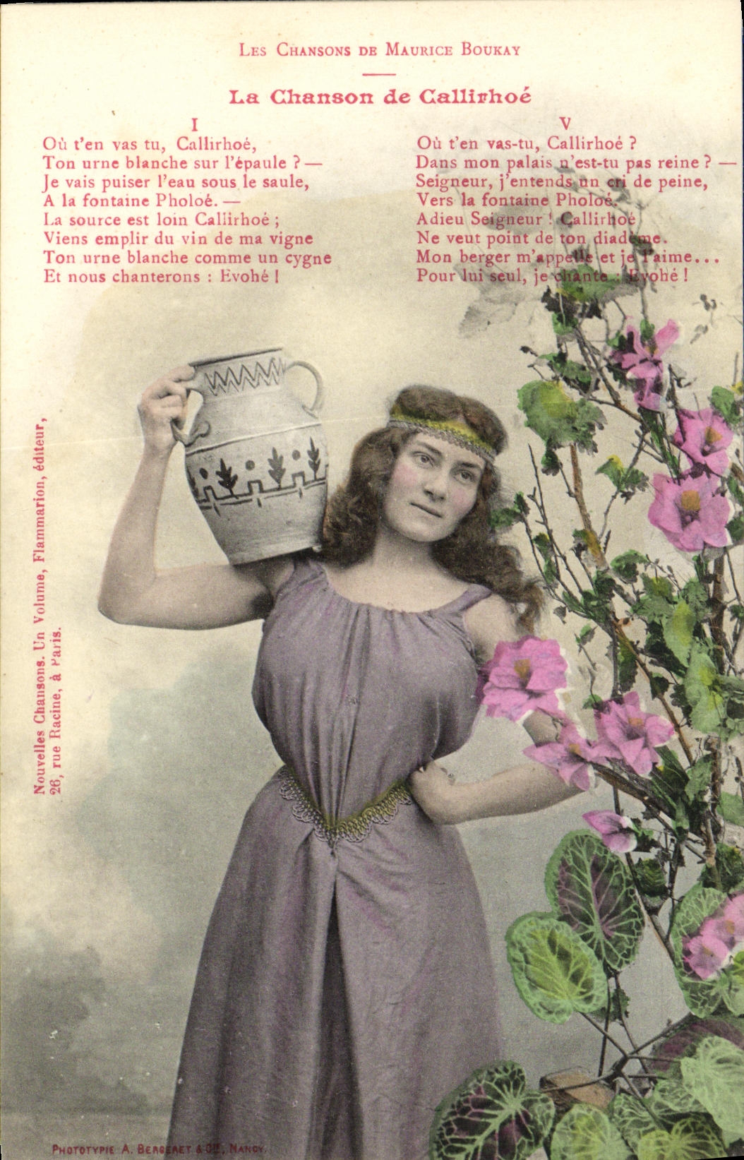 VINTAGE POSTCARD Fantasy Woman the song of Callirhoe