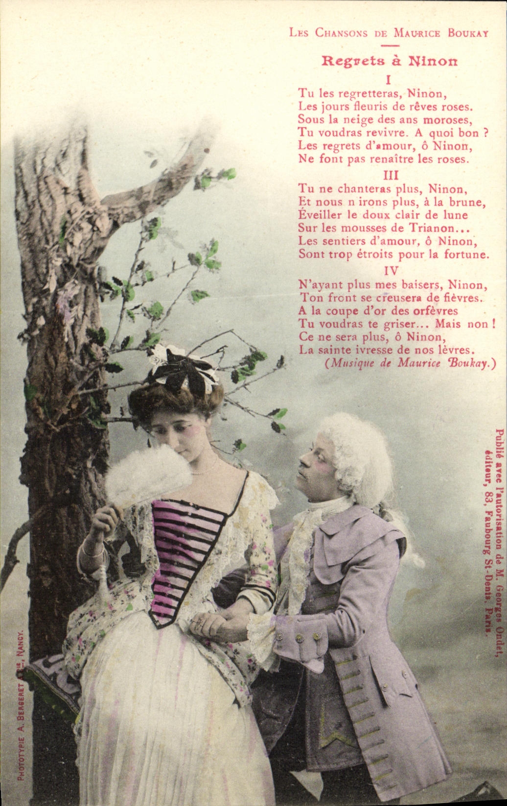 VINTAGE POSTCARD Fantaisie Woman Maurice Boukay Regrets has Ninon