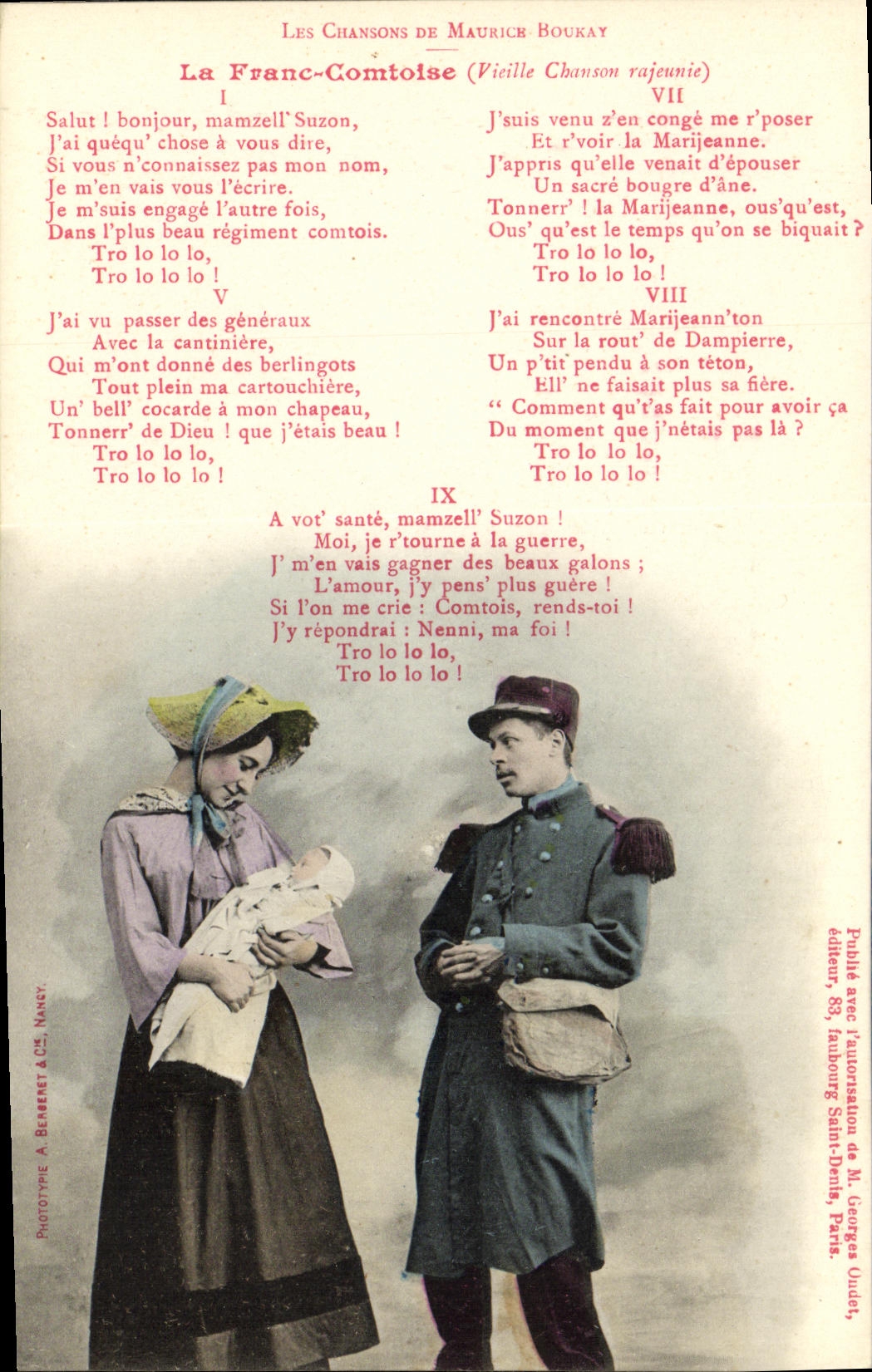 VINTAGE POSTCARD Fantasy Woman Maurice Boukay Frank Comtoise Militaria