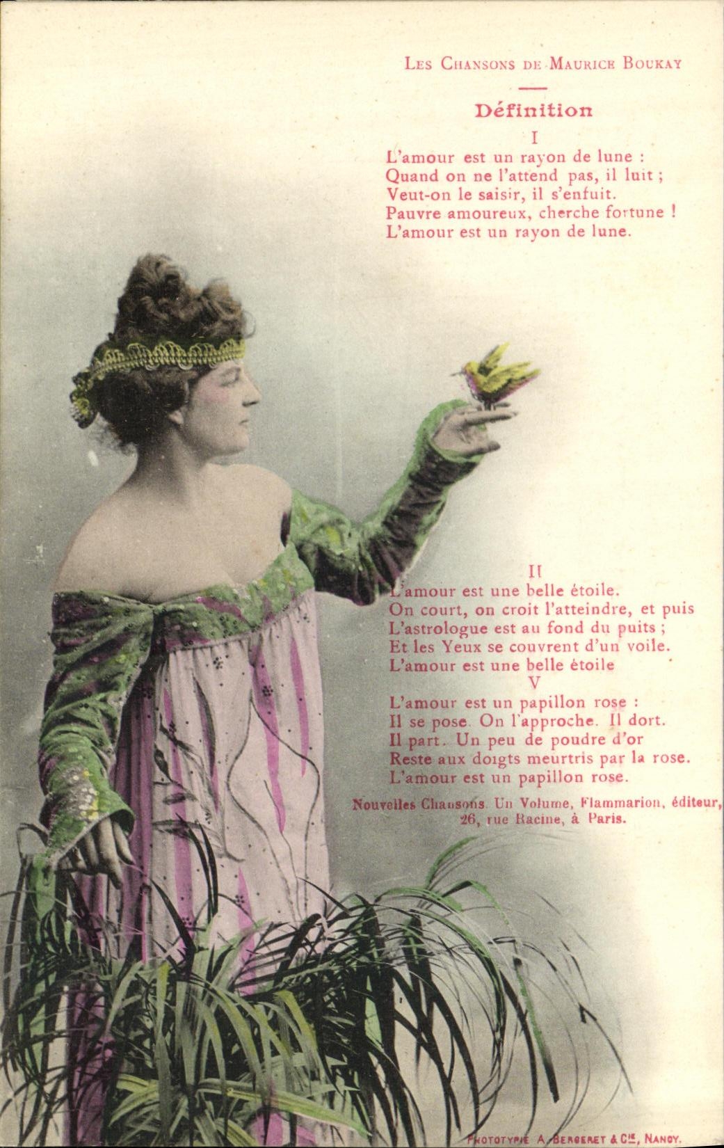 CPA Fantaisie Femme Les chansons de Maurice Boukat 