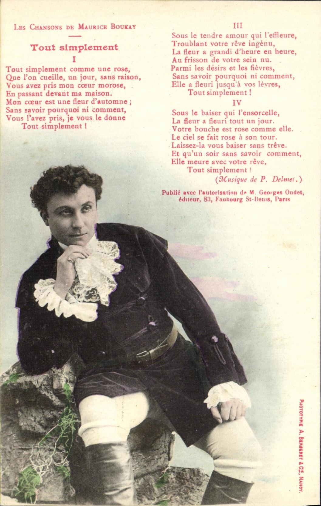 CPA Fantaisie Homme Les chansons de Maurice Boukat 