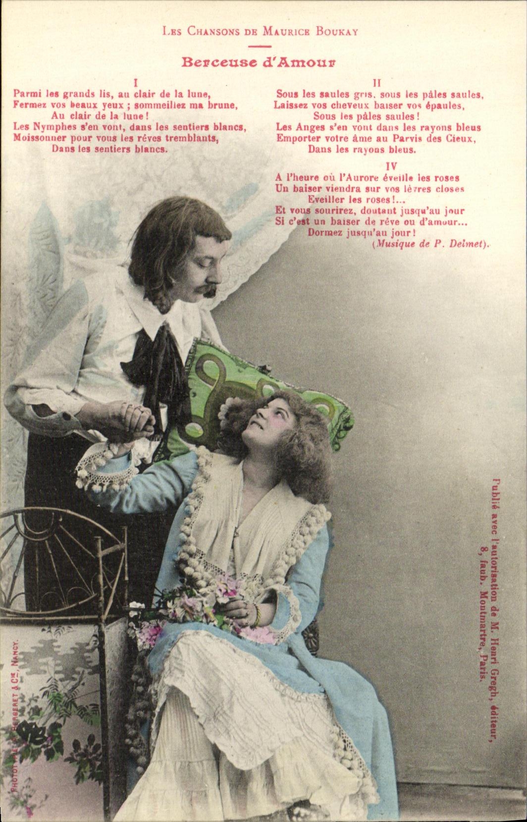 CPA Fantaisie Femme Les chansons de Maurice Boukat Berceuse d amour
