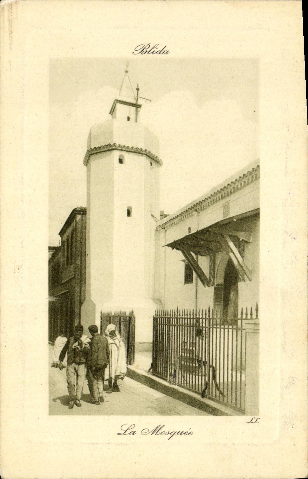 POSTAL Blida Argelia de la VENDIMIA la mezquita