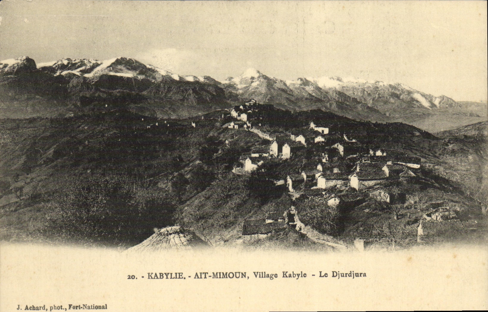 VINTAGE POSTCARD Algerie Kabylie Has Mimoun Village Kabyle Djurdjura