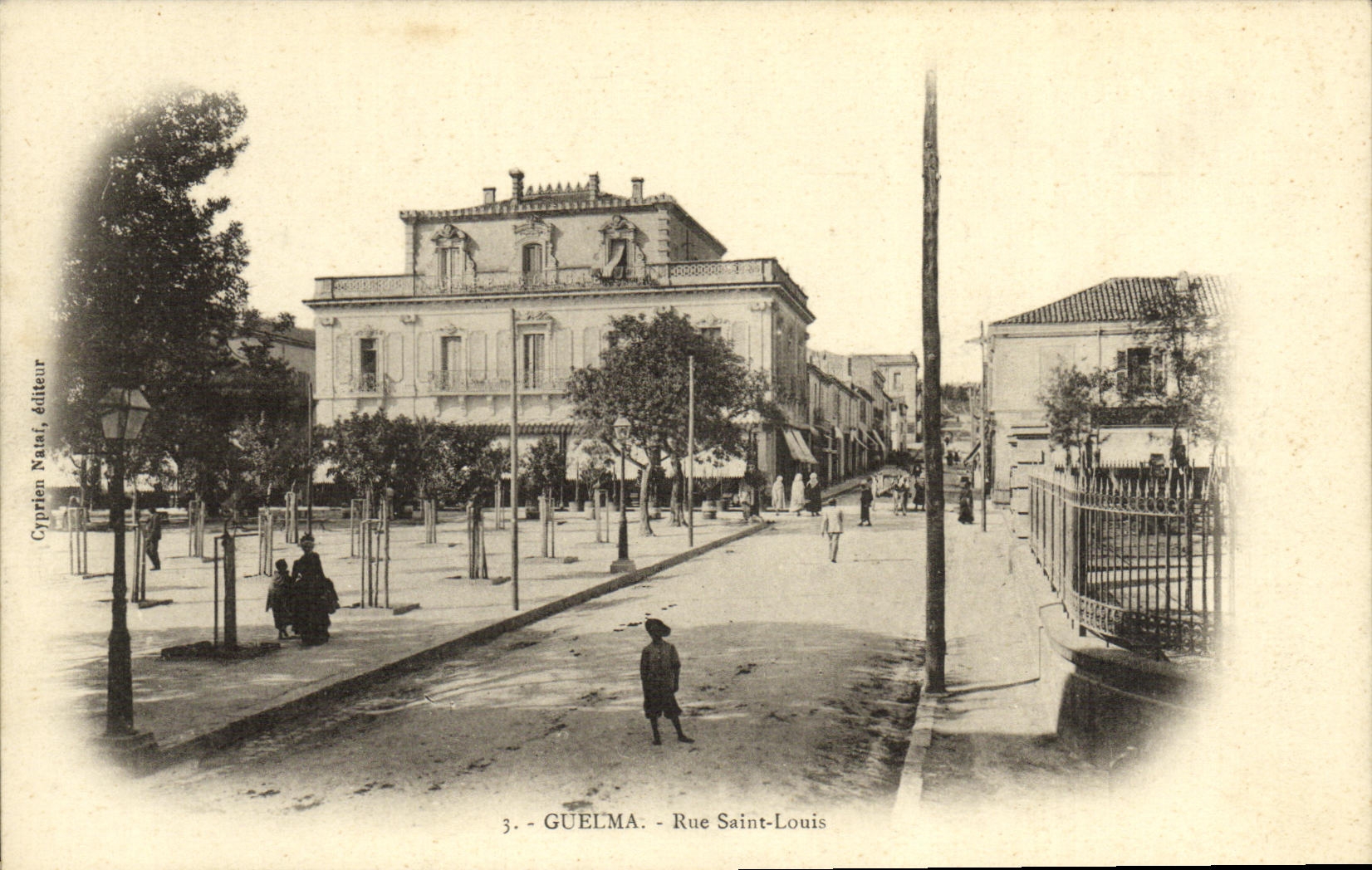 VINTAGE POSTCARD Algeria Guelma Street Saint Louis