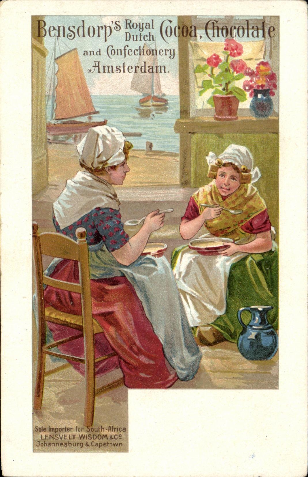 VINTAGE POSTCARD Chocolate Bensdorp Amsterdam