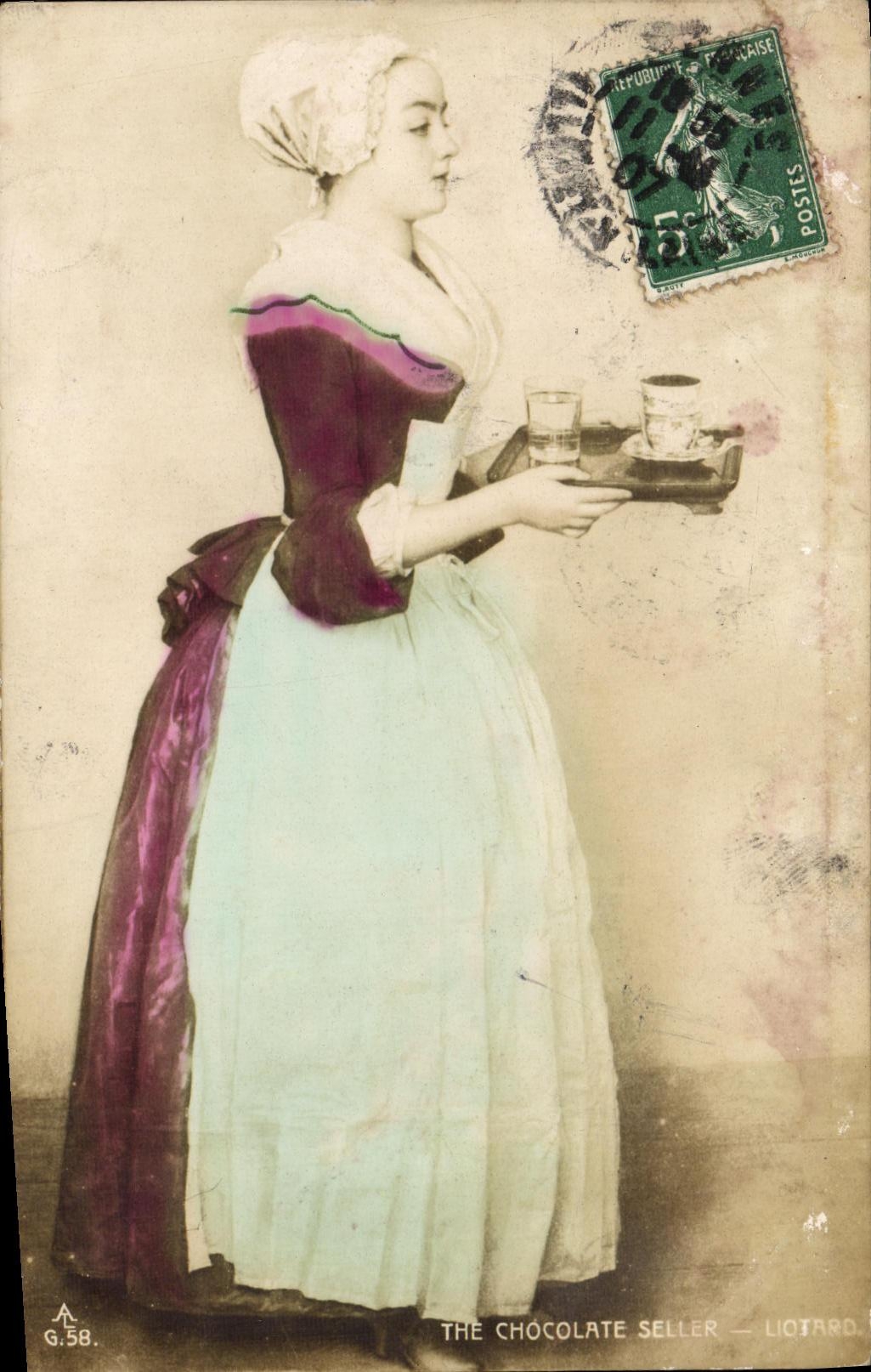 CPA Fantaisie Femme Chocolat