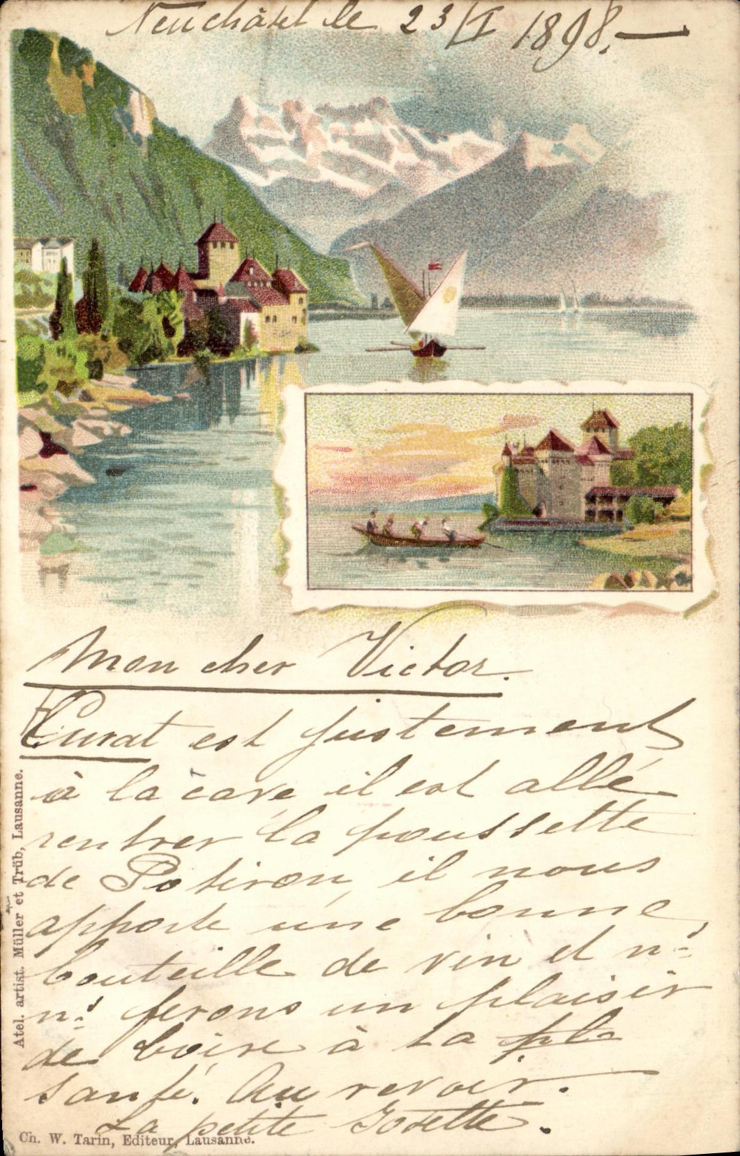 CPA Suisse neuchatel carte 1898