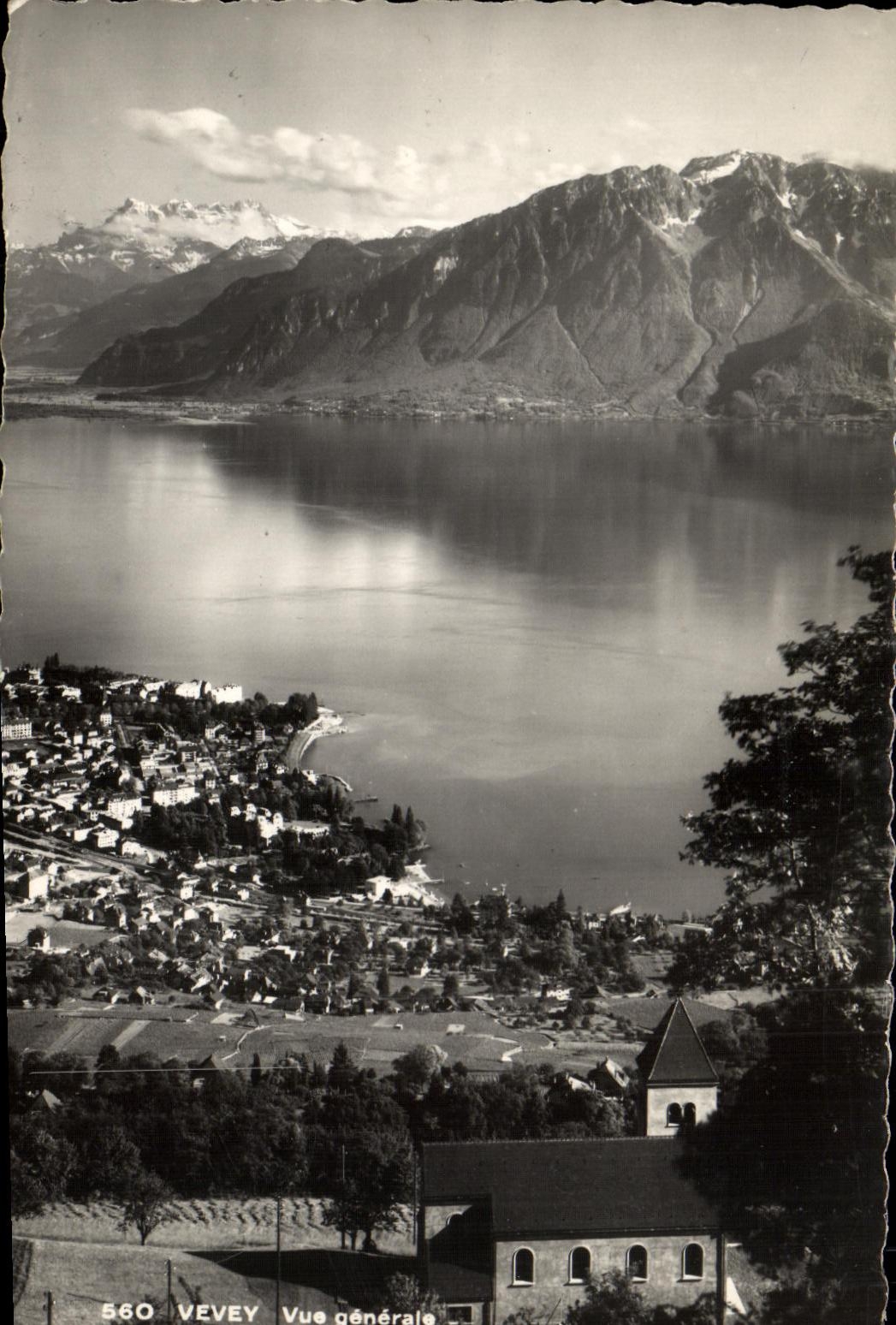 MODERN CARD Swiss Vevey View