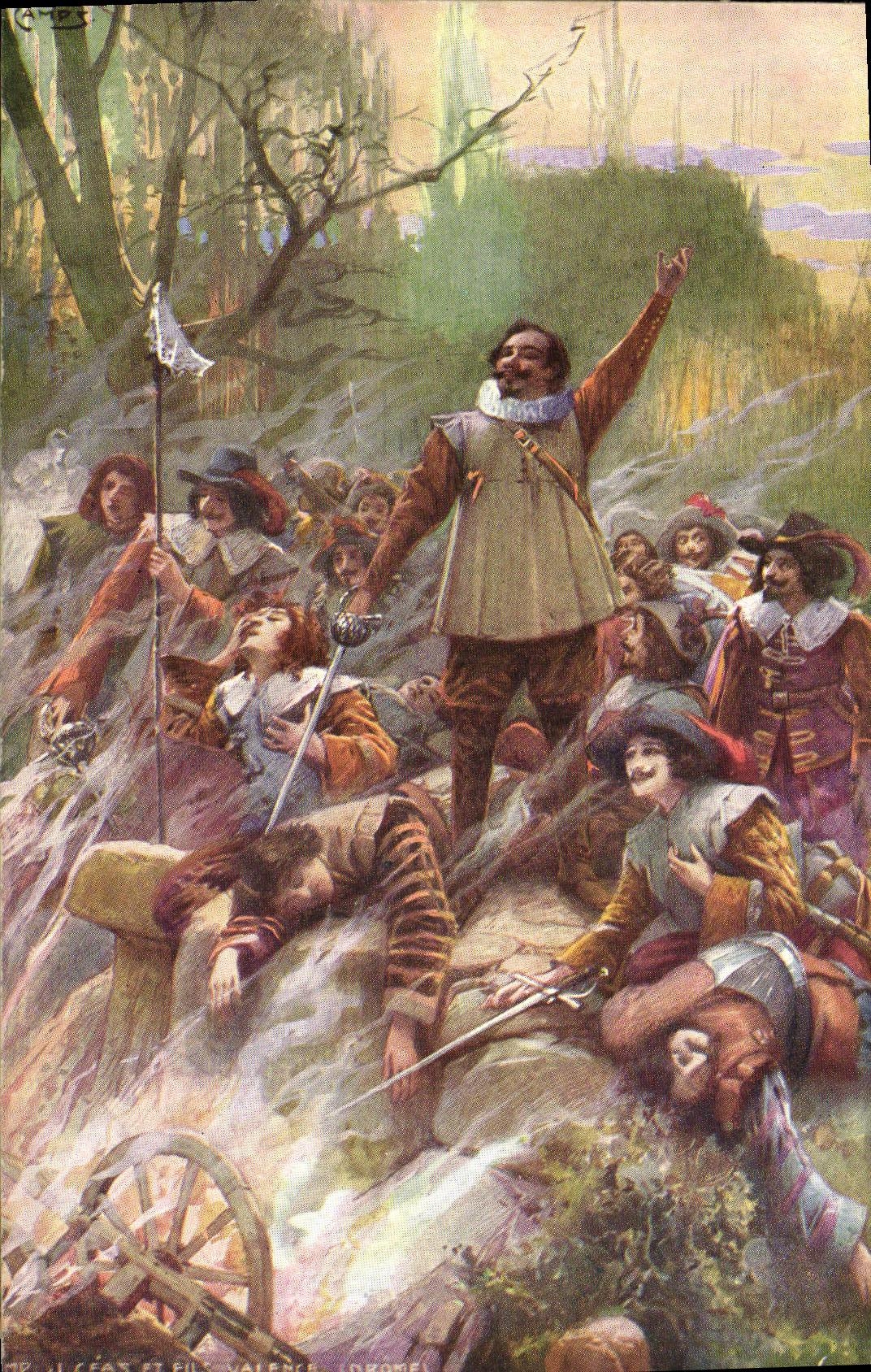 CPA Fantaisie Cyrano de Bergerac Rostand Mousquetaires