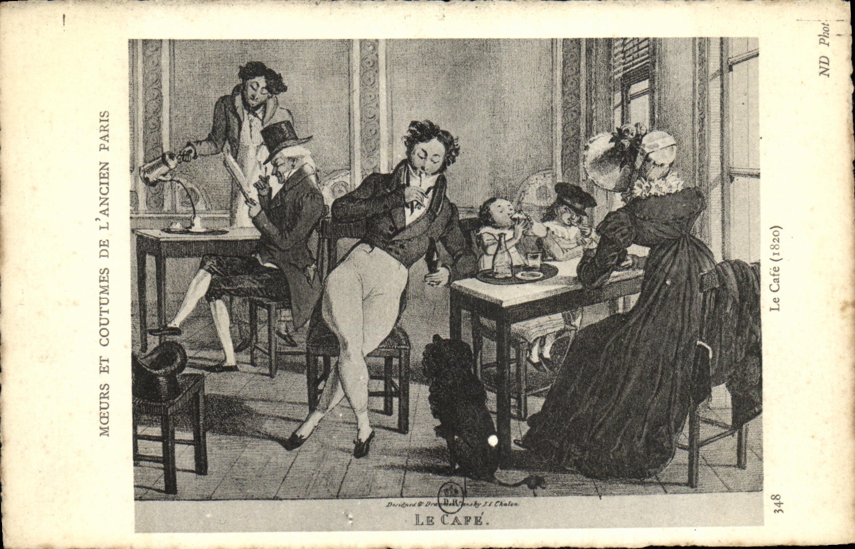 CPA Fantaisie Moeurs et coutumes de l ancien Paris Le cafe 1820