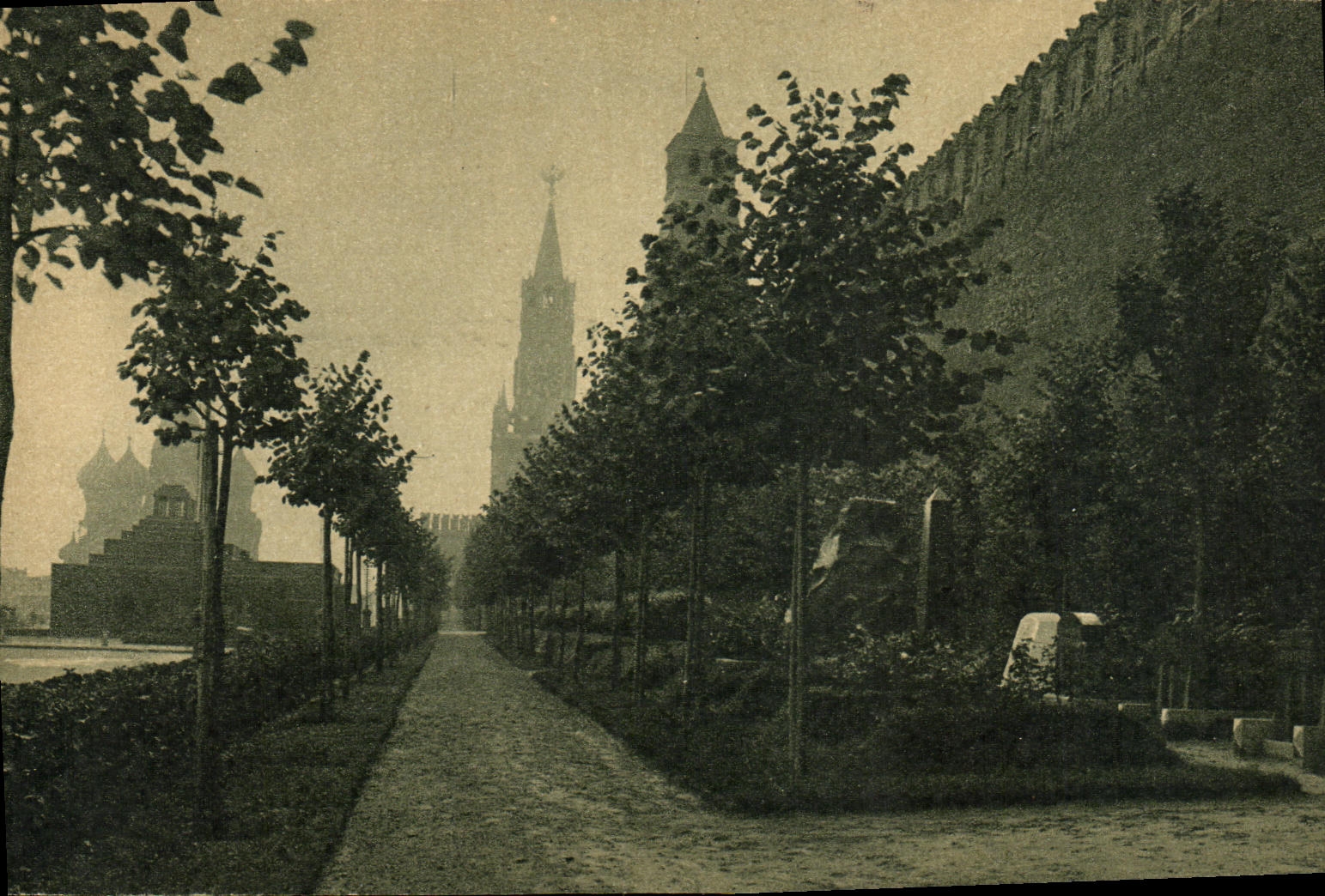 VINTAGE POSTCARD Russia tombs of the heroes of the Revolution close to the wall of the Kremlin Moscow