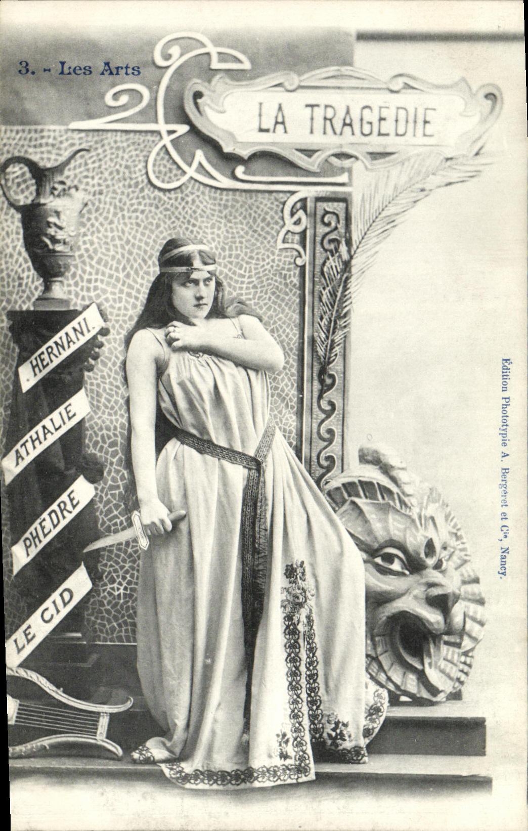 VINTAGE POSTCARD Fantasy Woman the Tragedy arts