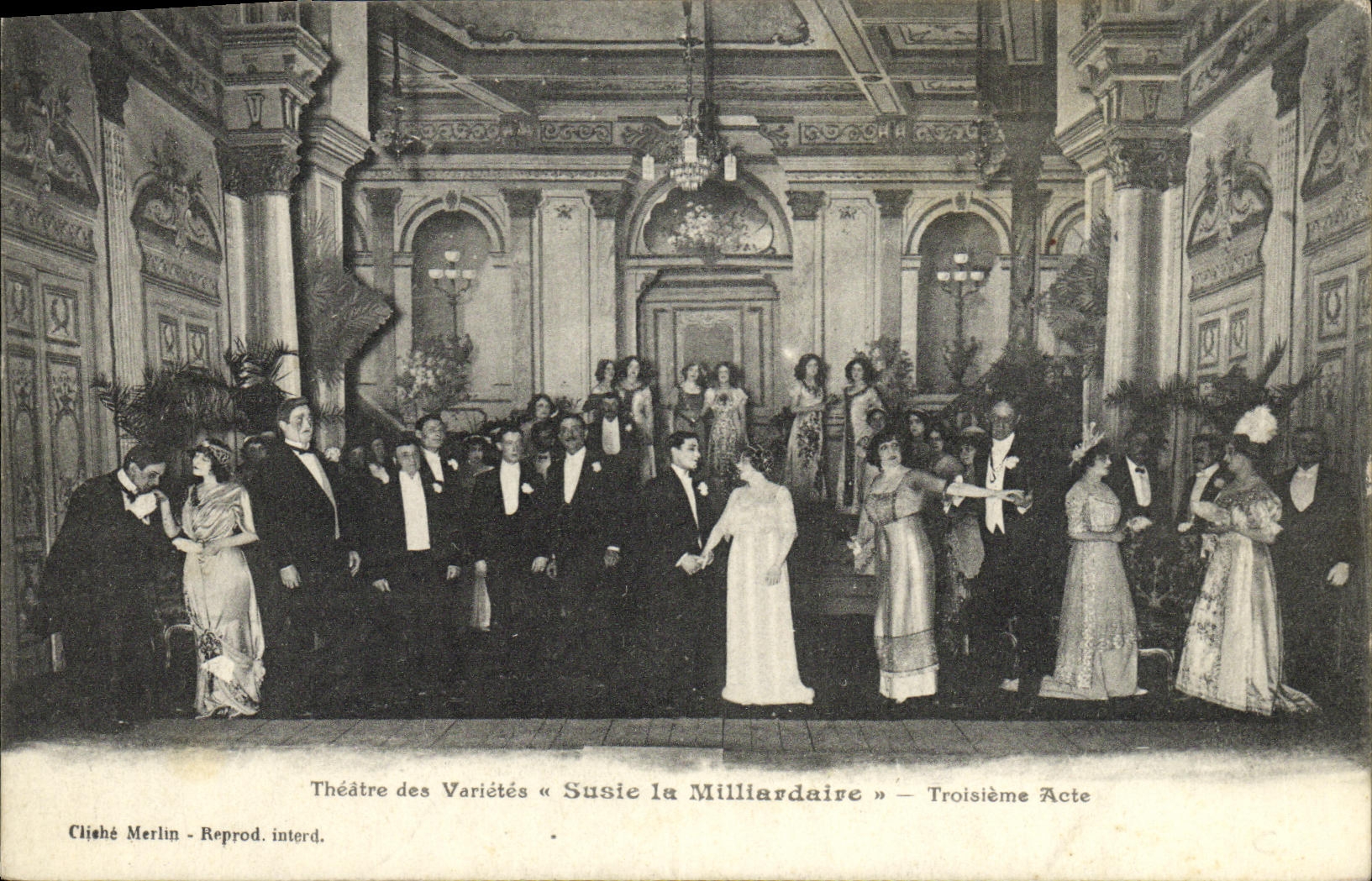 Teatro de la POSTAL de la VENDIMIA de las variedades de Susie el 3ro acto del multimillonario