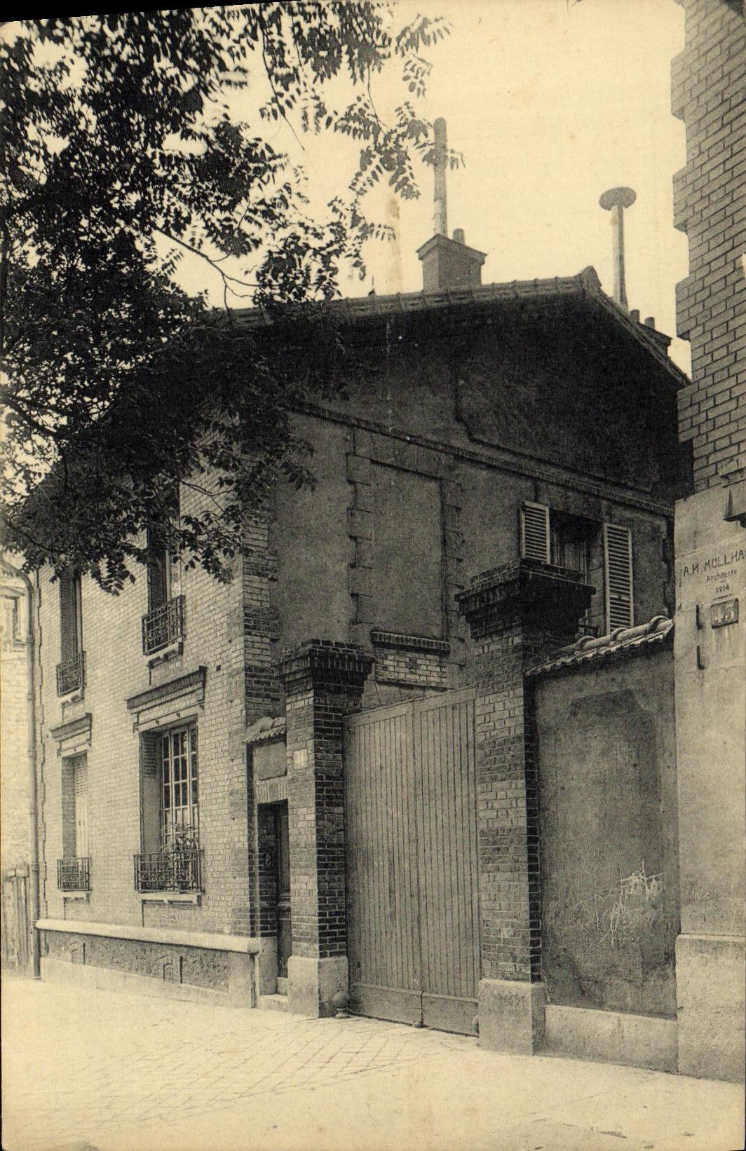 VINTAGE POSTCARD Masonry Mullhaus architect