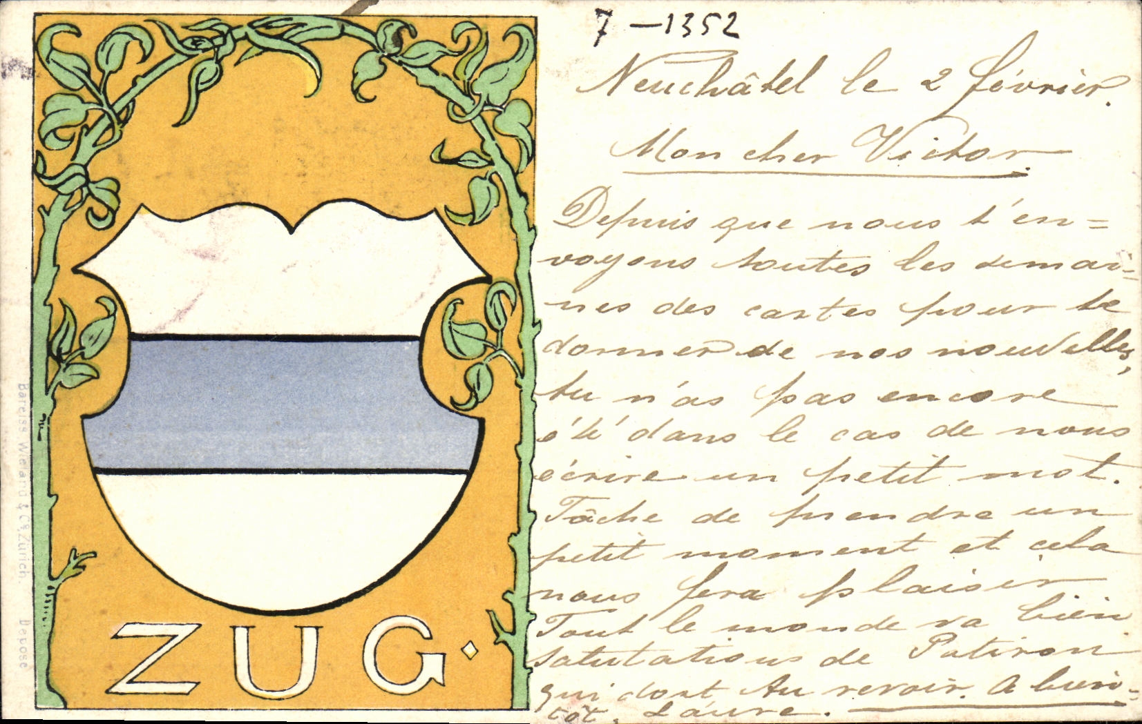 VINTAGE POSTCARD Swiss Fantasy Zug