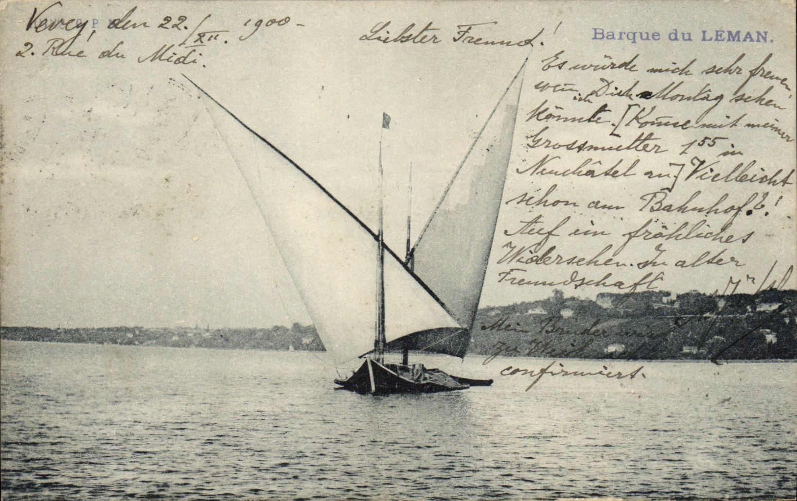 CPA Barque du Leman Bateau Suisse