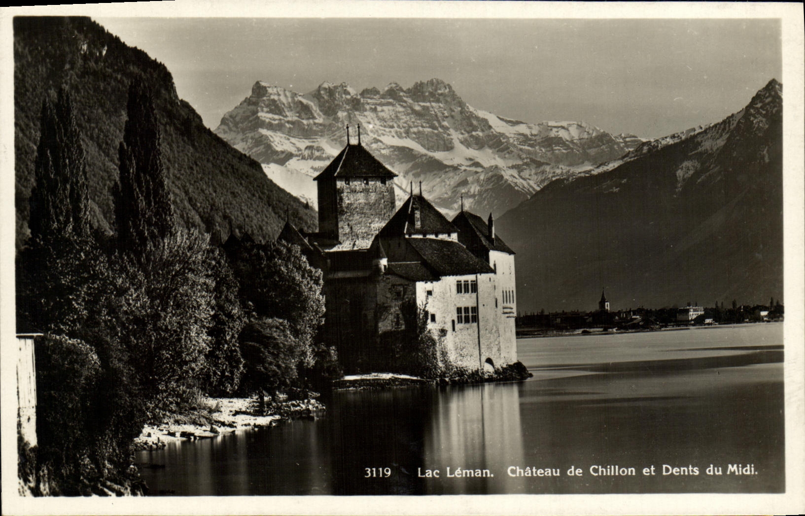 CPA Suisse Lac Leman Chateau de Chillon et dents du Midi