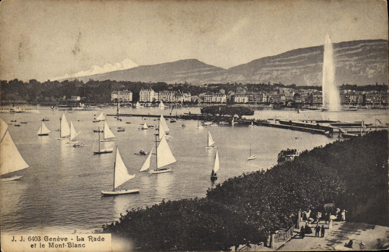CPA Geneve La rade et le mont Blanc 