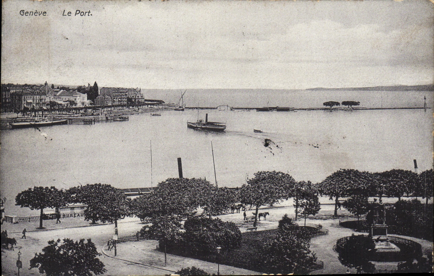 VINTAGE POSTCARD Geneva the port