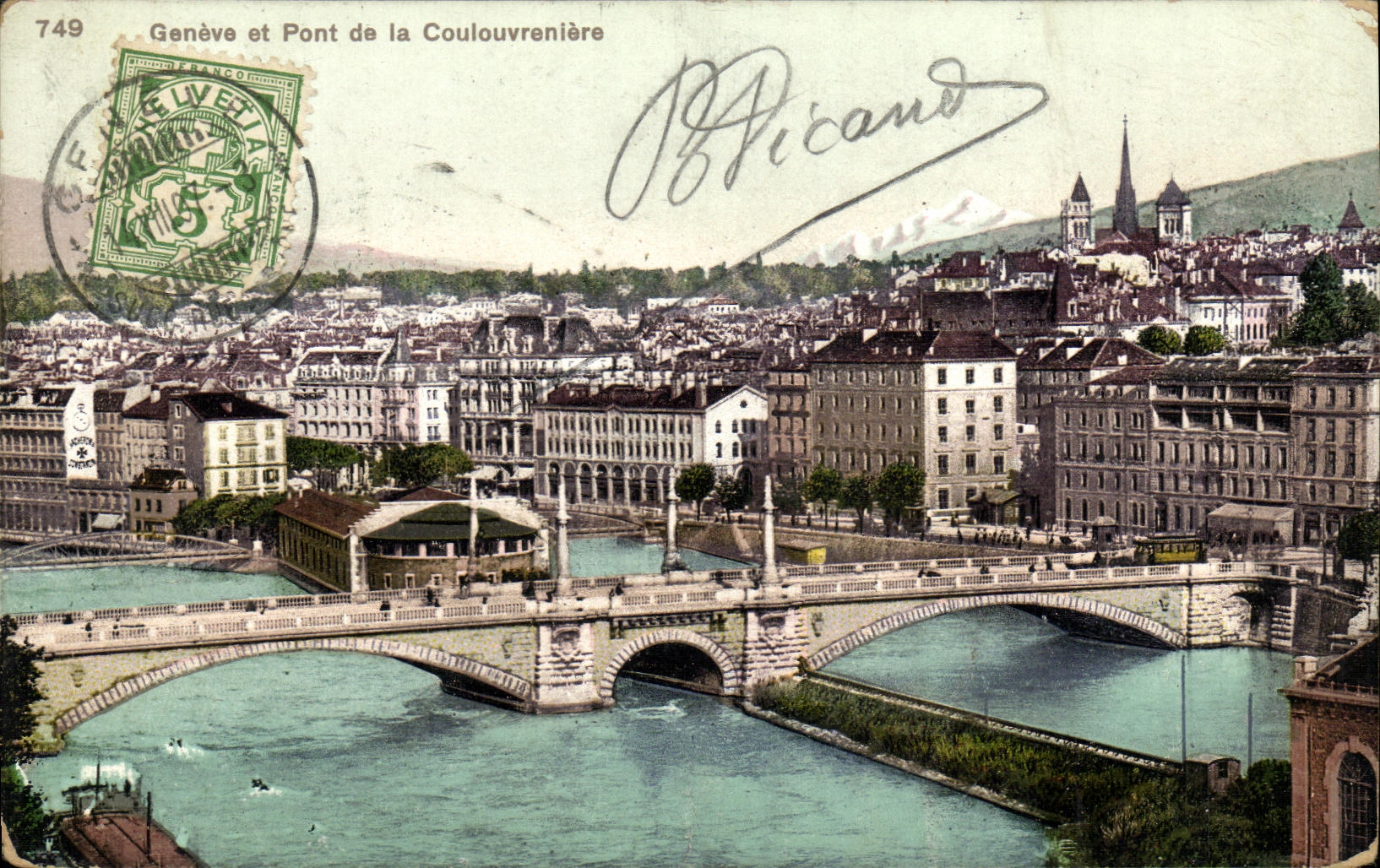 CPA Geneve et pont de la Coulouvreniere