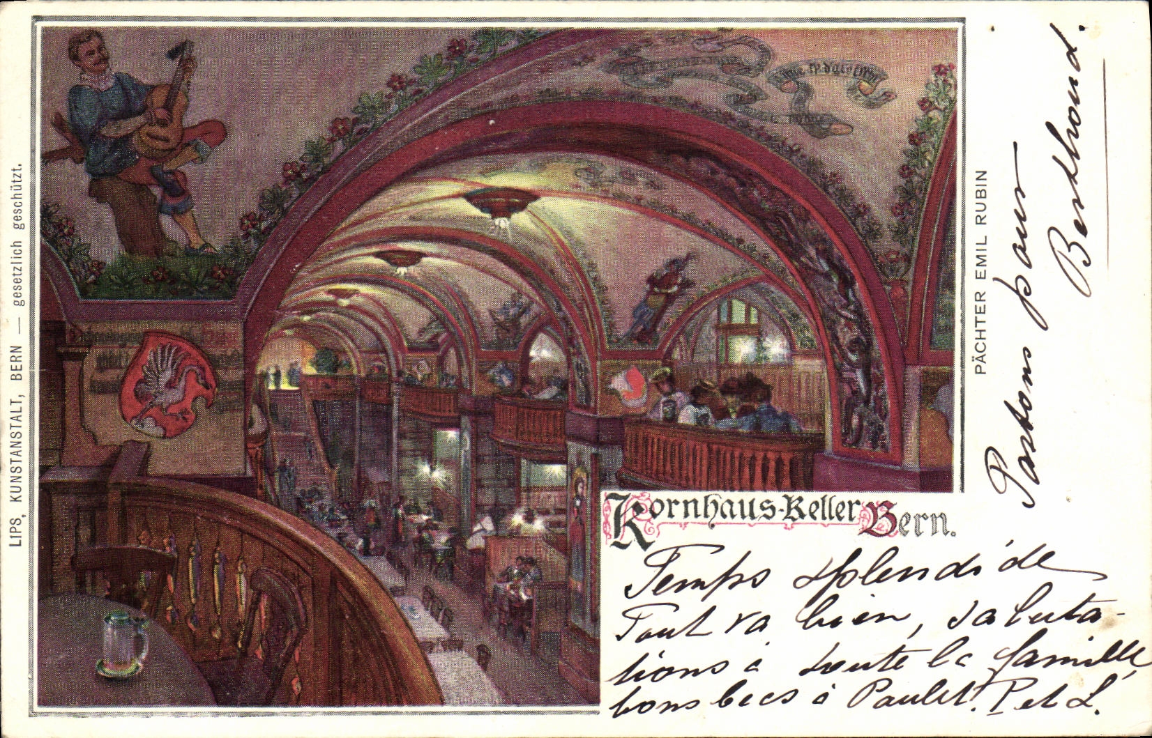 VINTAGE POSTCARD Bern Kornhaus Keller