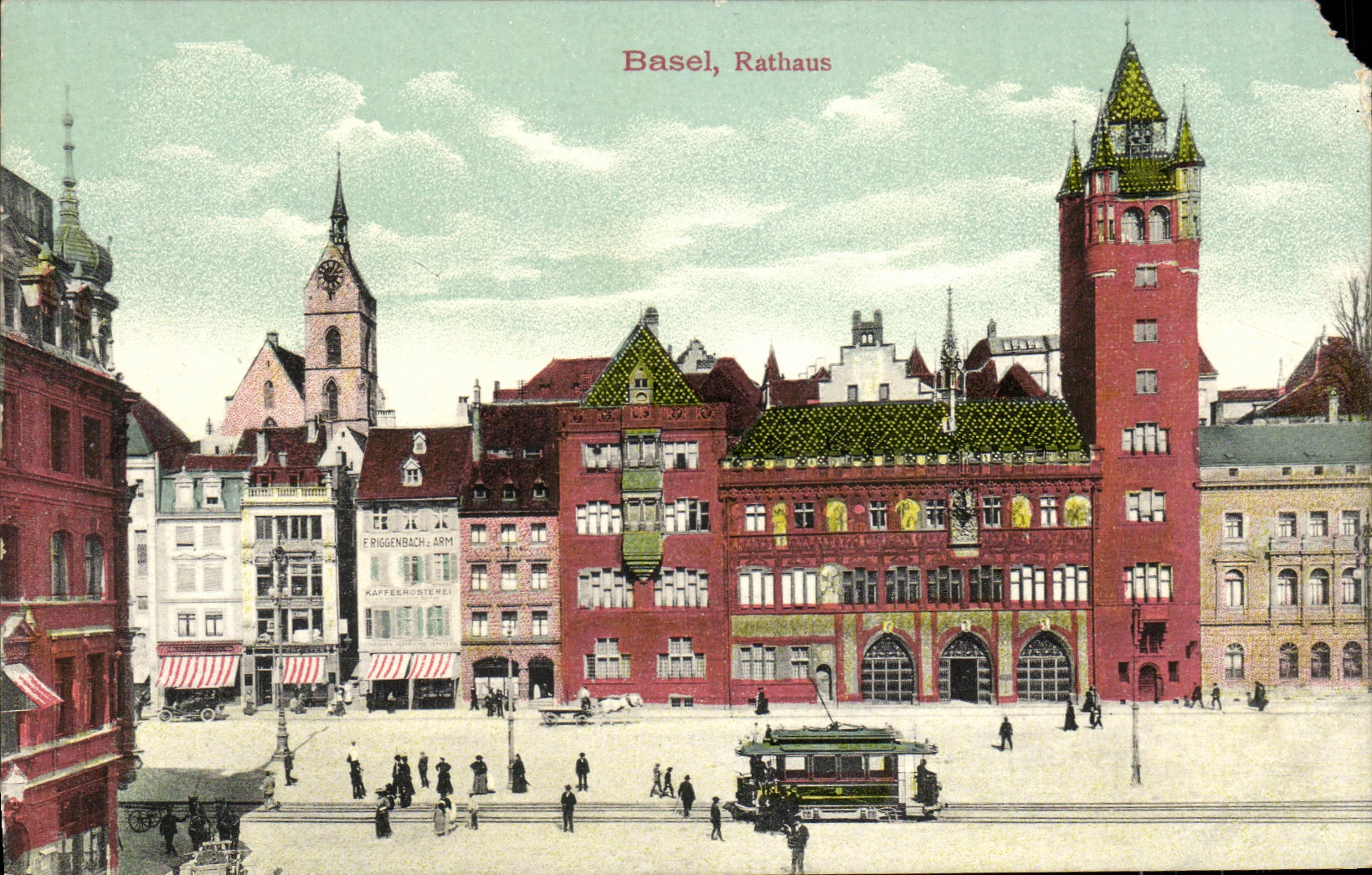 VINTAGE POSTCARD Swiss Basel Rathaus
