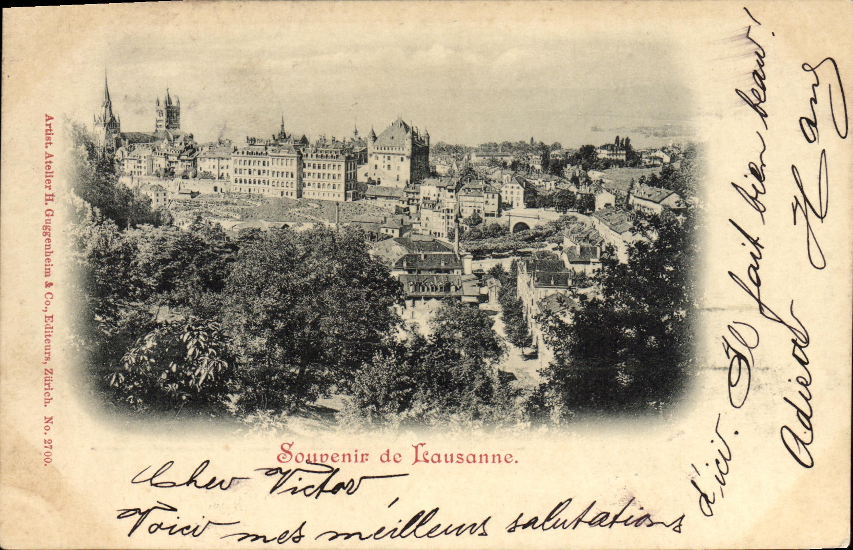 CPA Suisse Lausanne Carte 1899