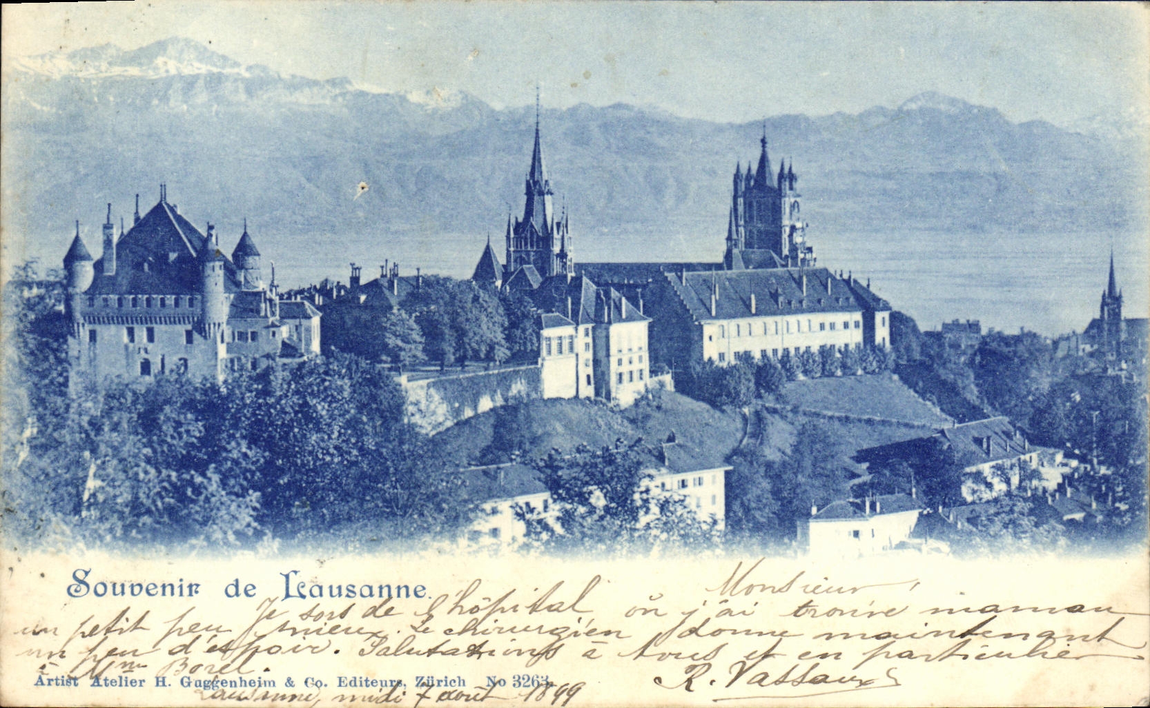 CPA Suisse Lausanne Chateau Carte 1899