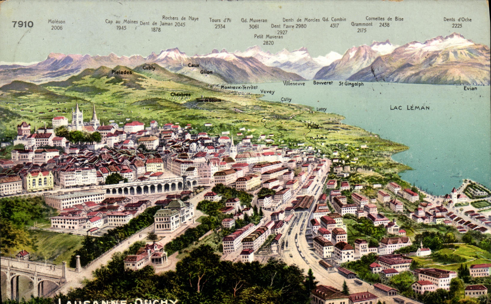 VINTAGE POSTCARD Swiss Lausanne Ouchy