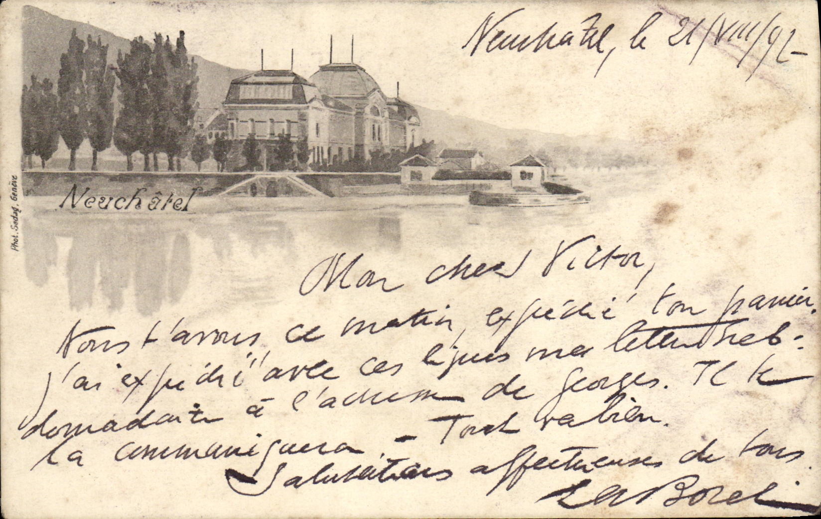 CPA Suisse Neuchatel Carte 1897