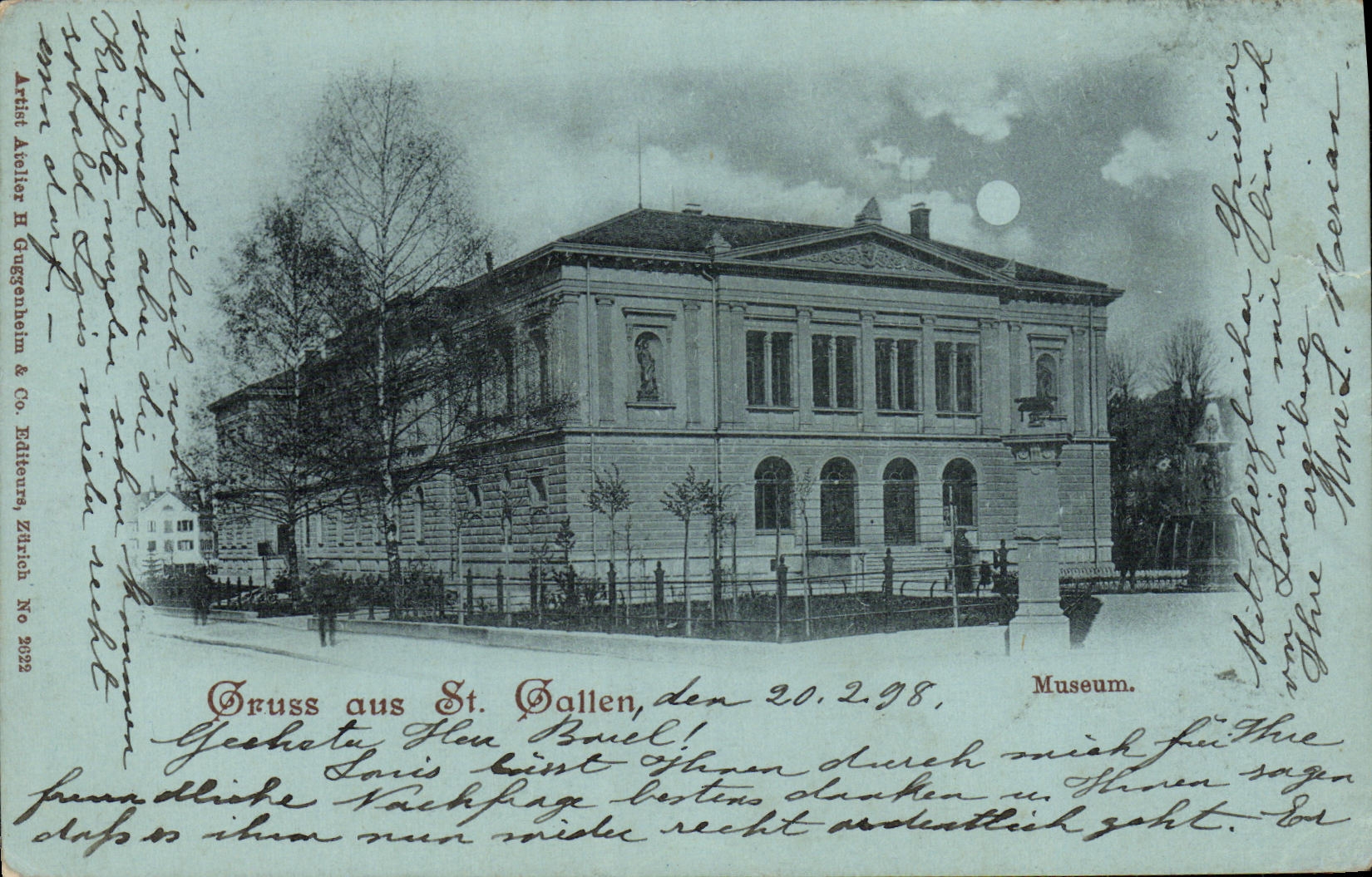 CPA Suisse Gruss aus St Gallen Museum Carte 1899